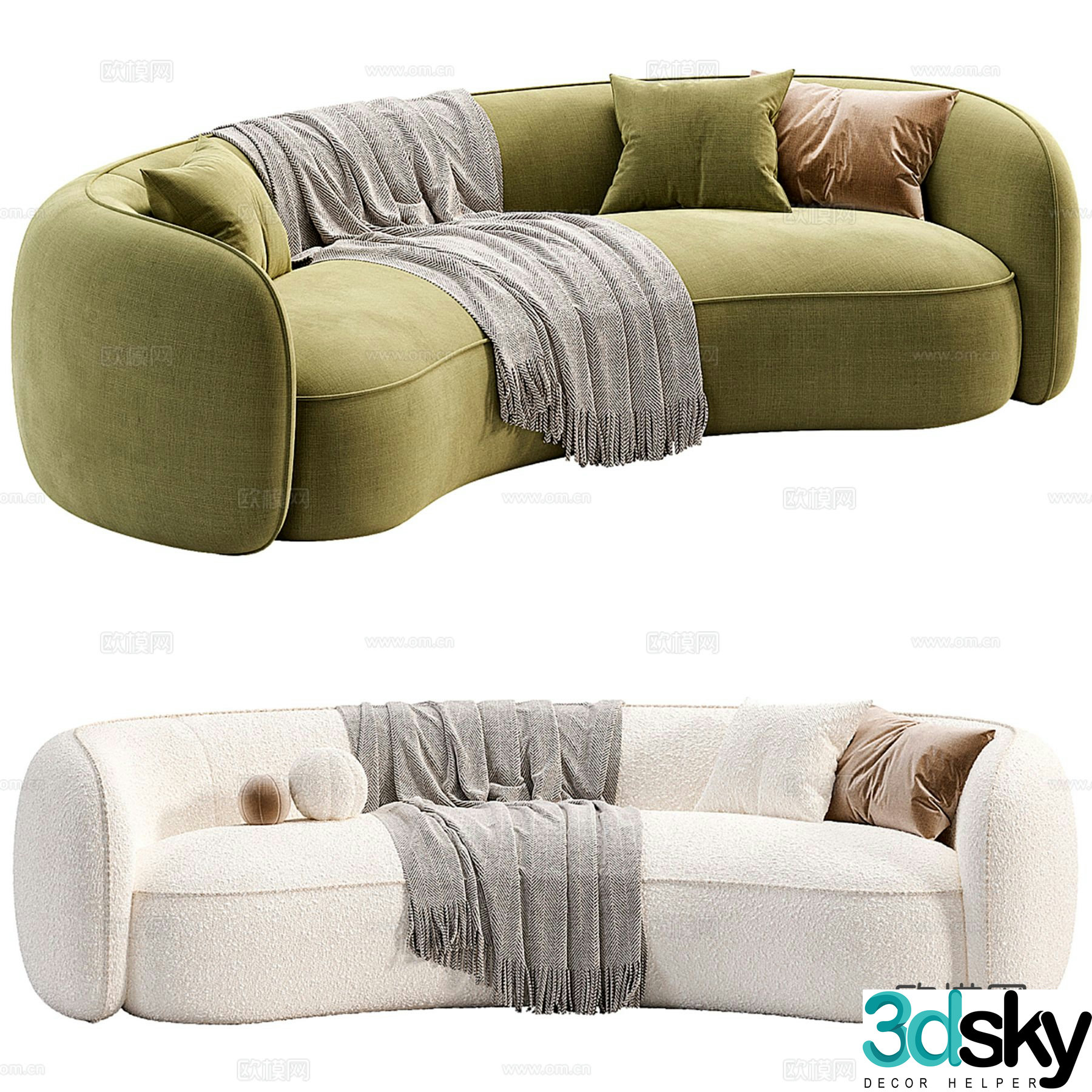 Special shaped sofa curved sofa 3d model