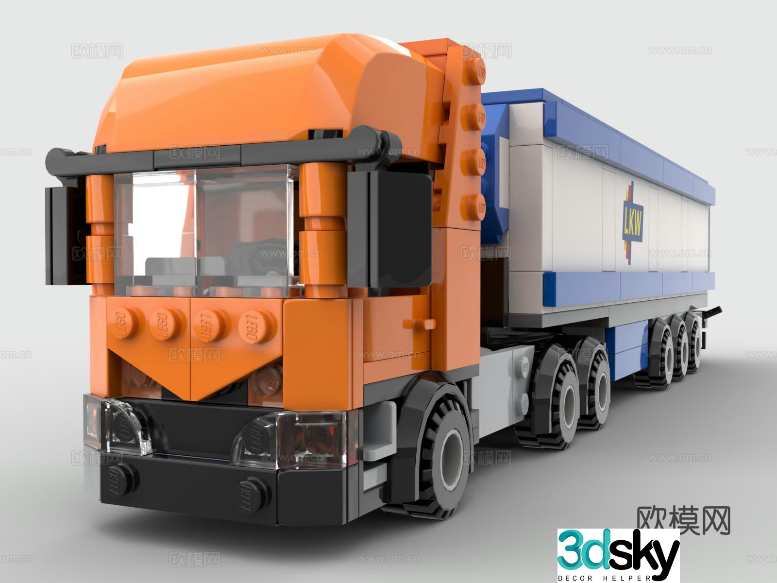Lego LEGO toys building blocks transport truck container truck 3d model