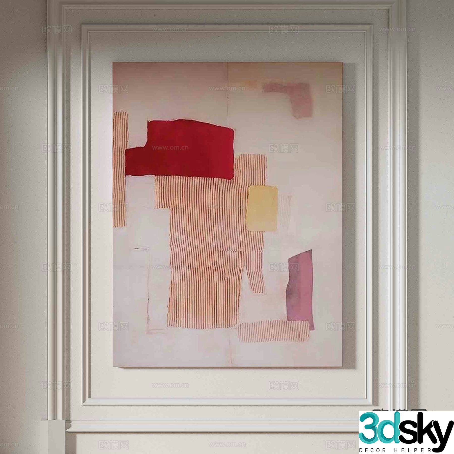 Simple European abstract painting decorative painting 3d model