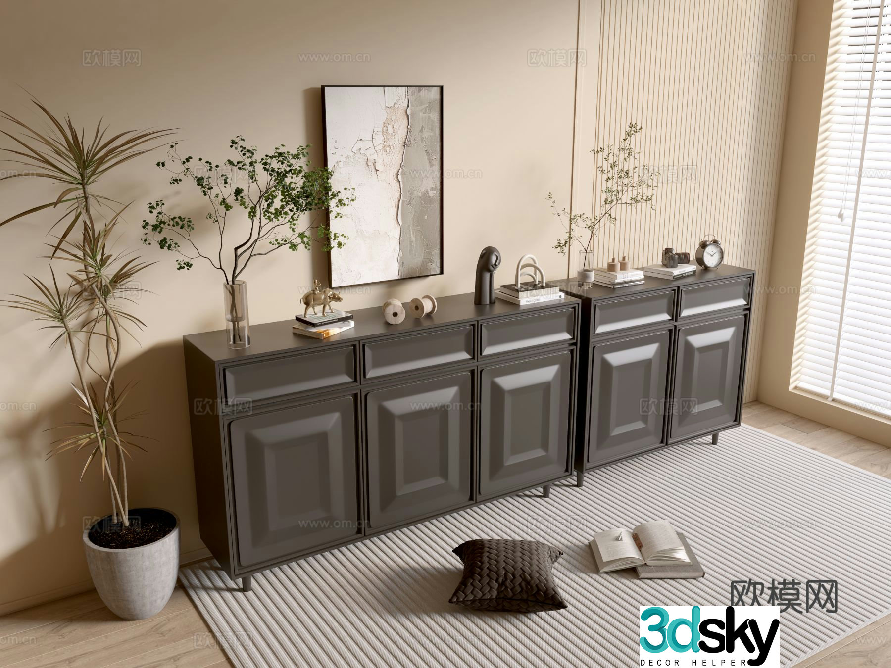 Modern entryway cabinet 3d model