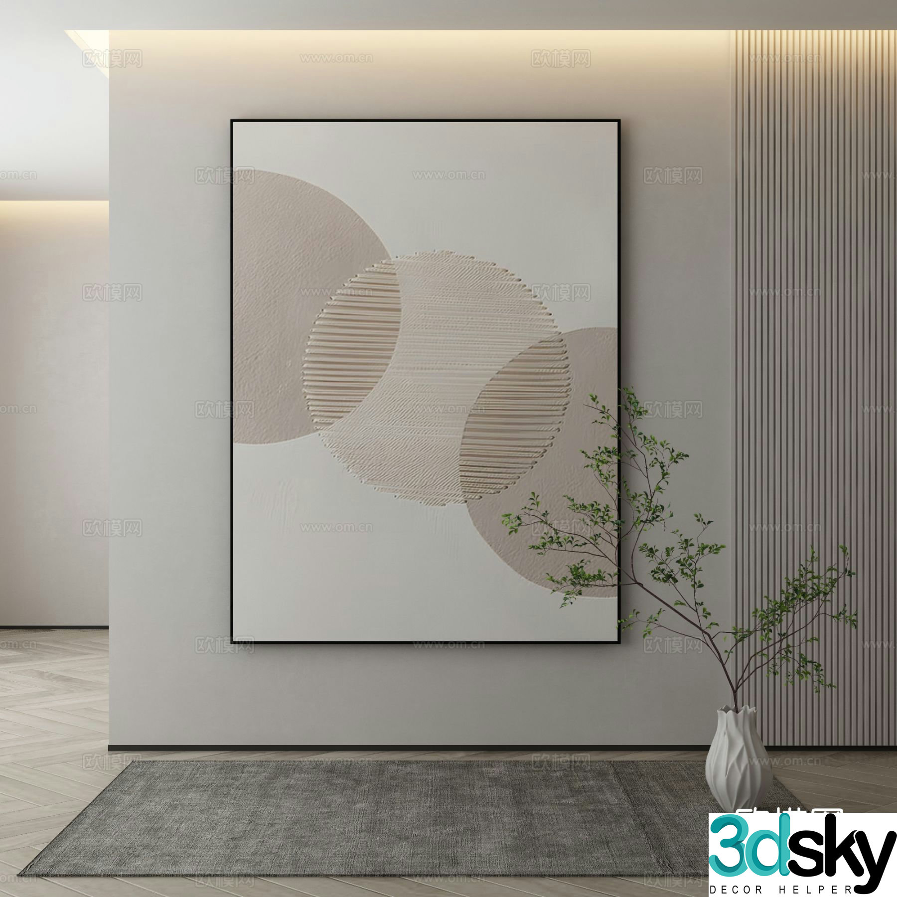 Decorative painting art painting hanging painting 3d model