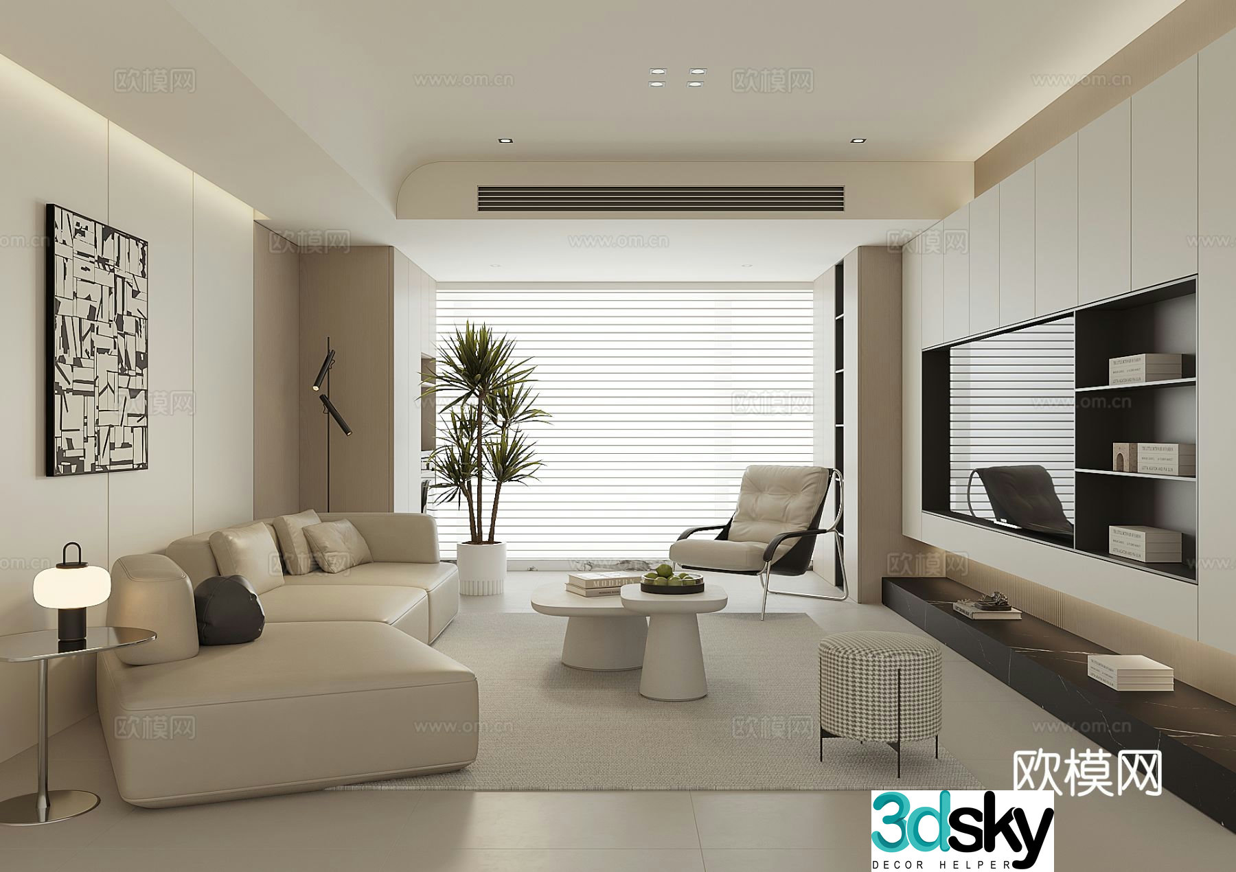 Modern living room 3d model