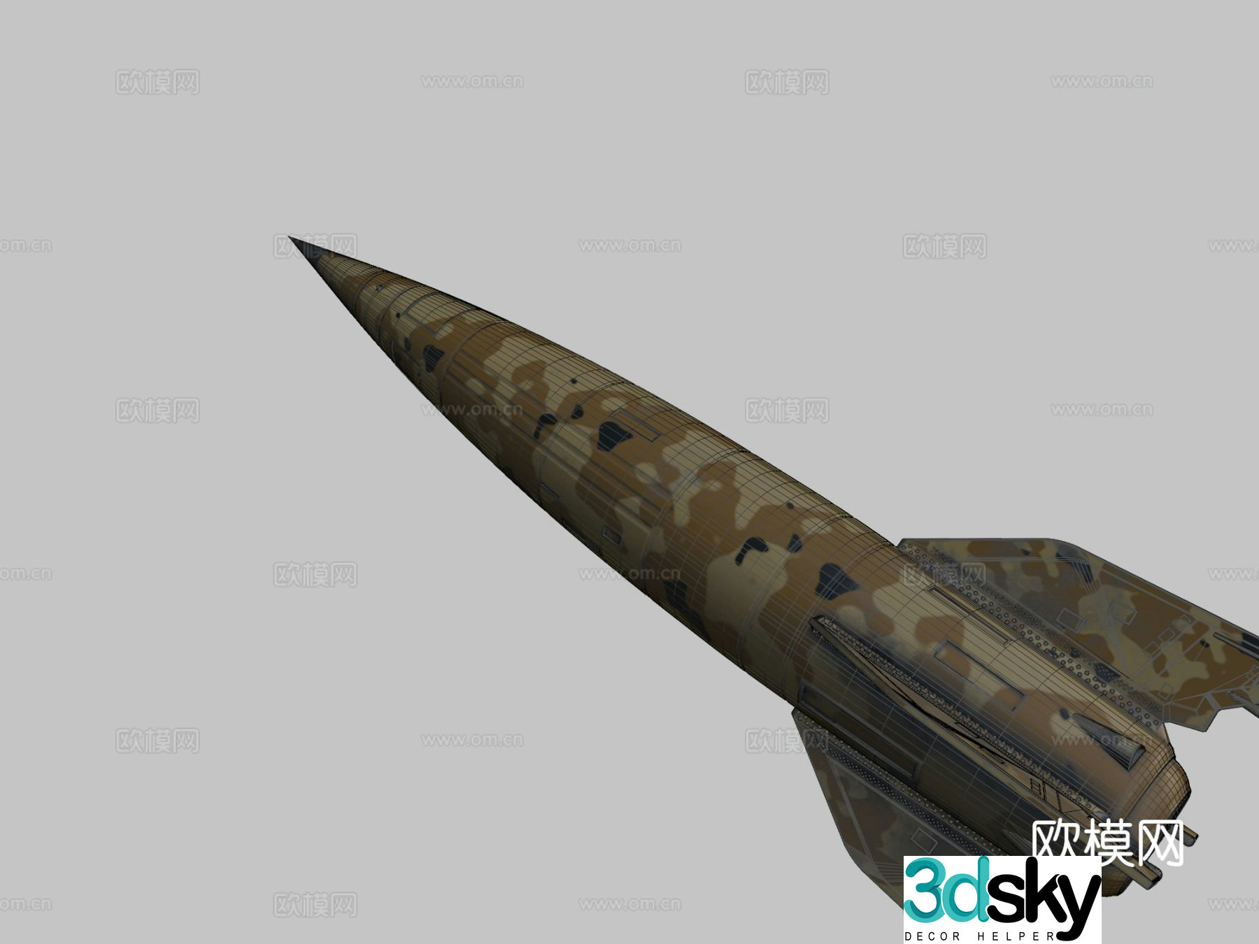 rocket germany explosion 3d model