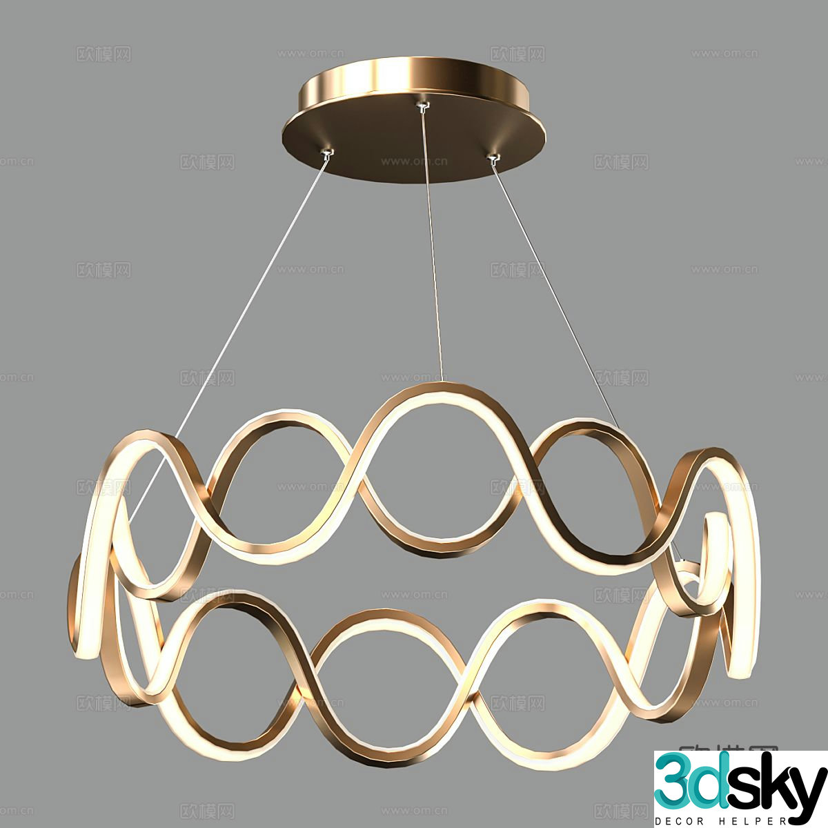 Light luxury chandelier art chandelier 3d model