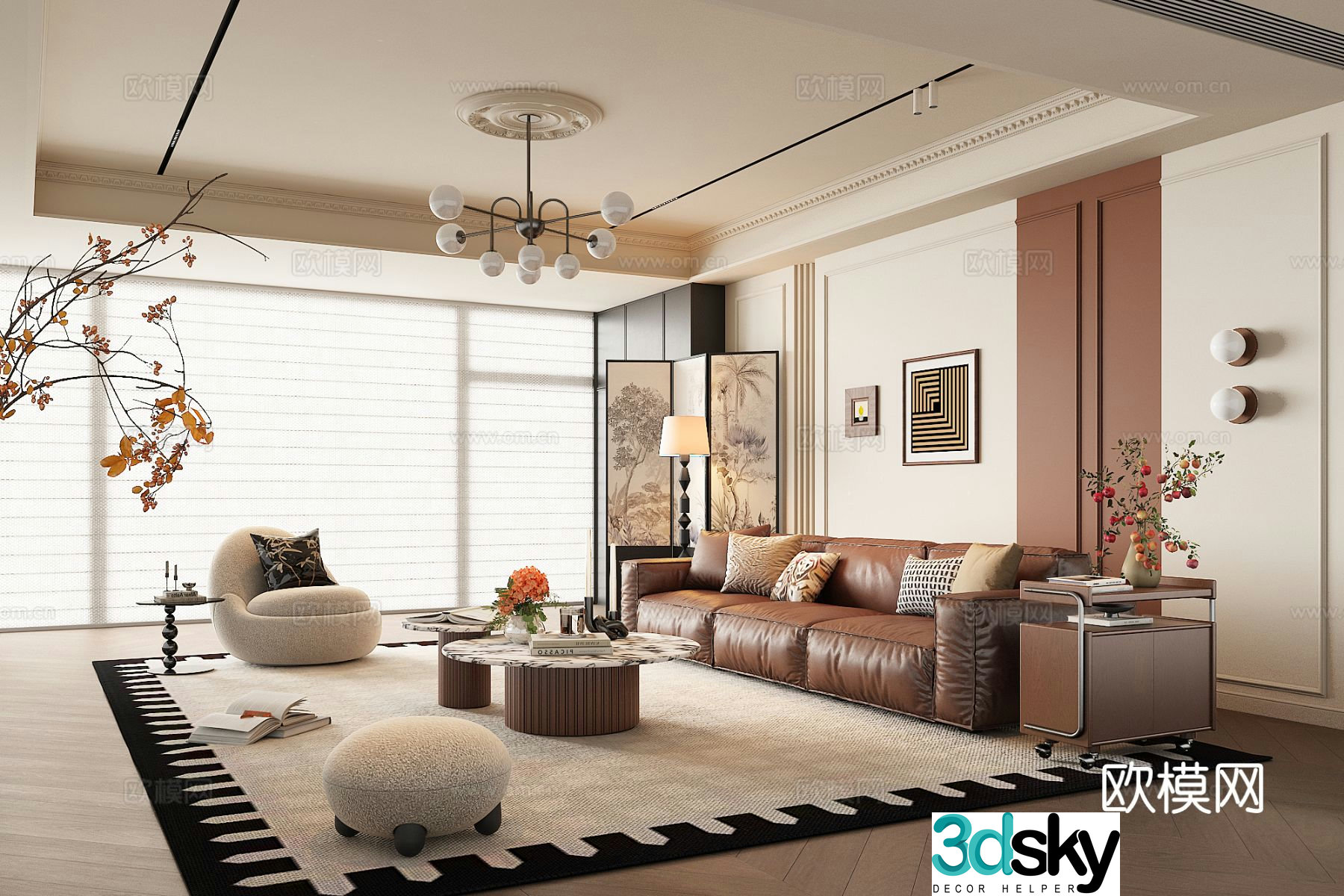 Medieval style living room 3D model
