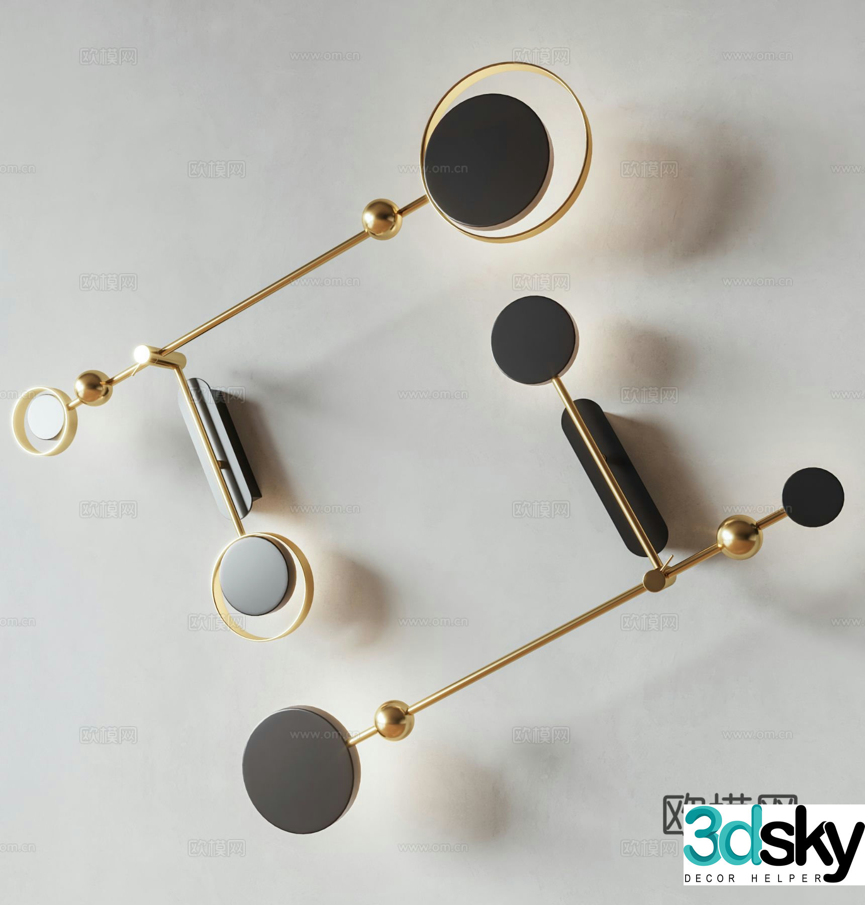 Light luxury wall lamp long wall lamp 3d model