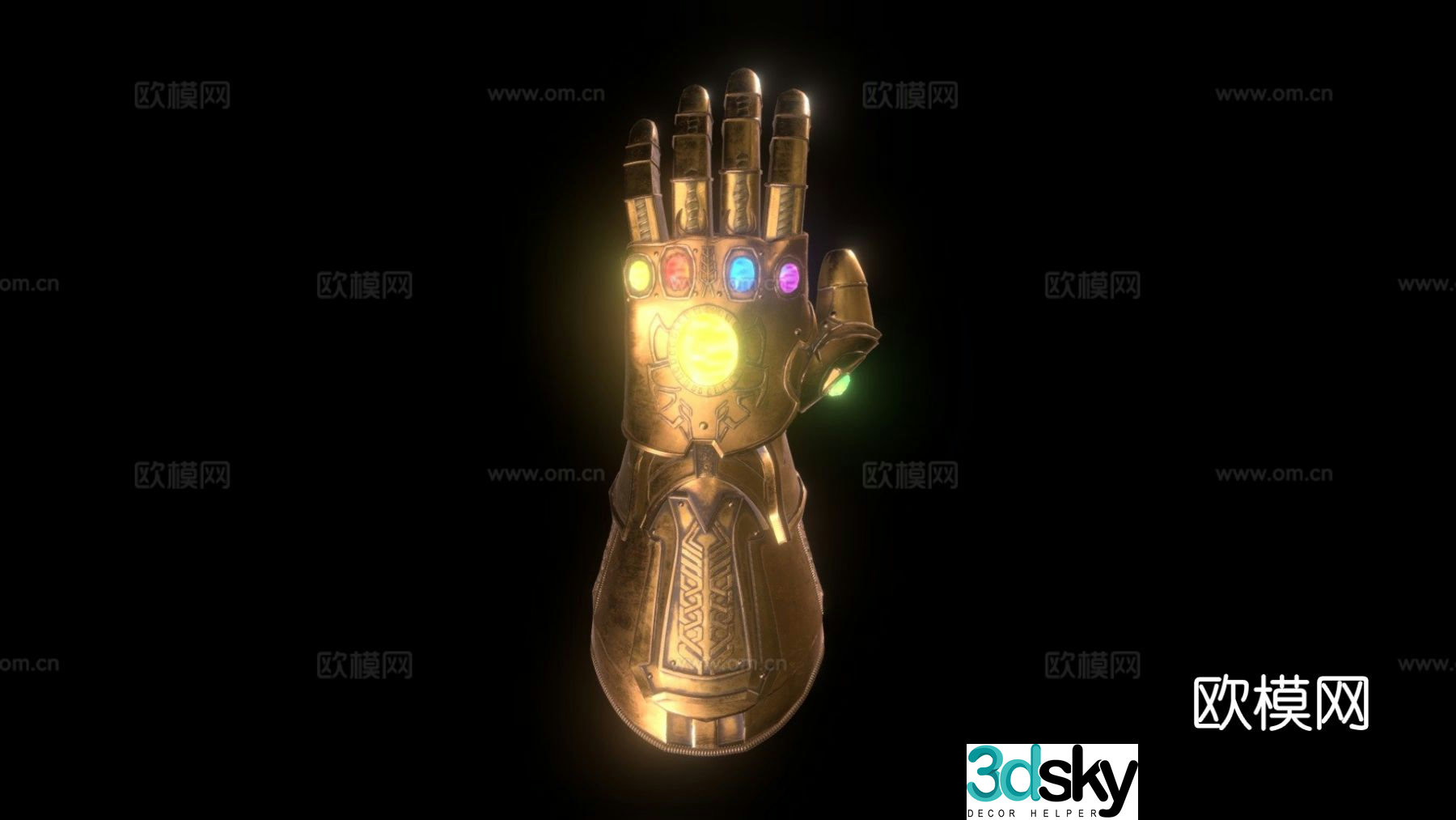 infinity gauntlet golden gauntlet 3d model