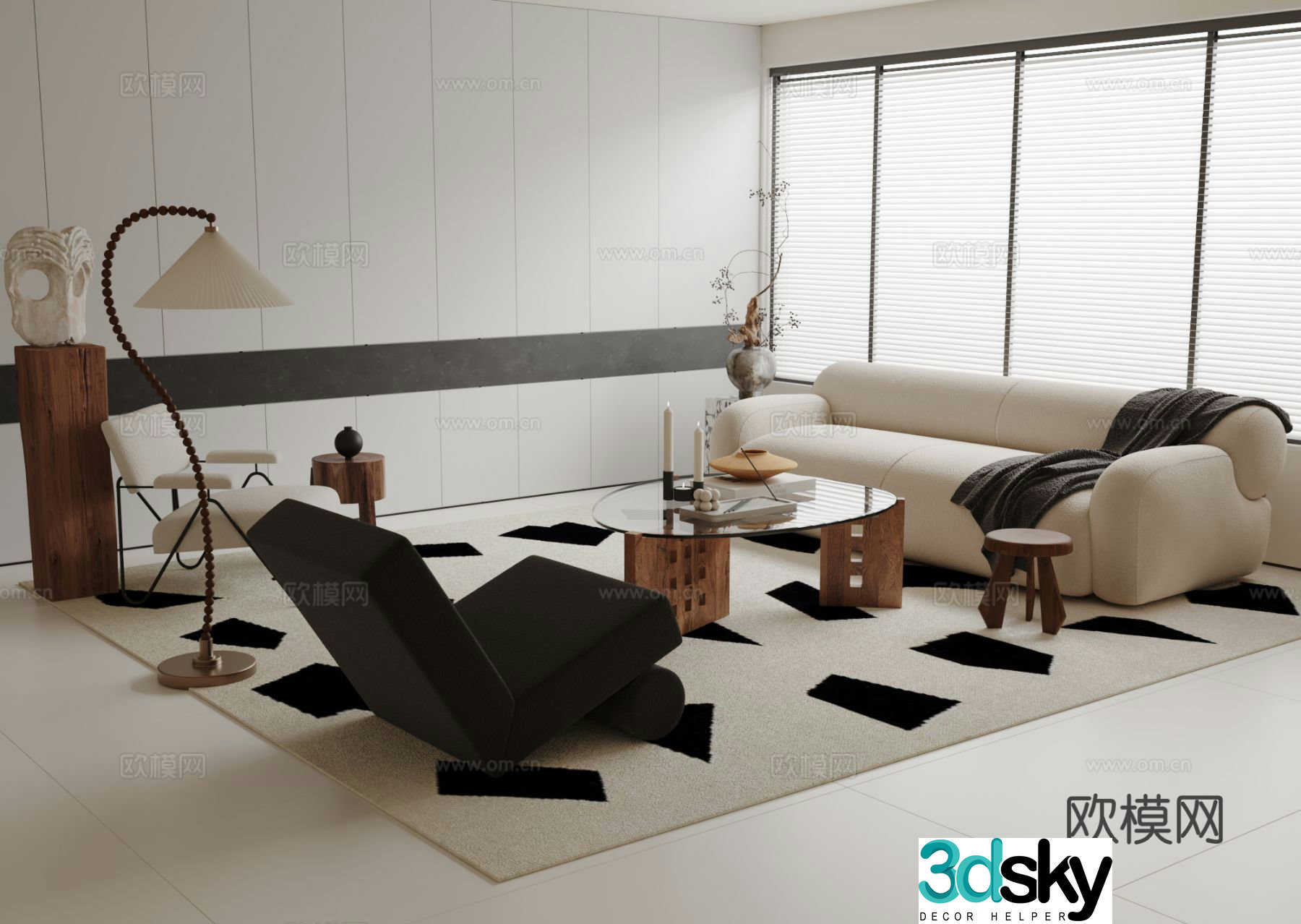 Medieval style modular sofa 3D model
