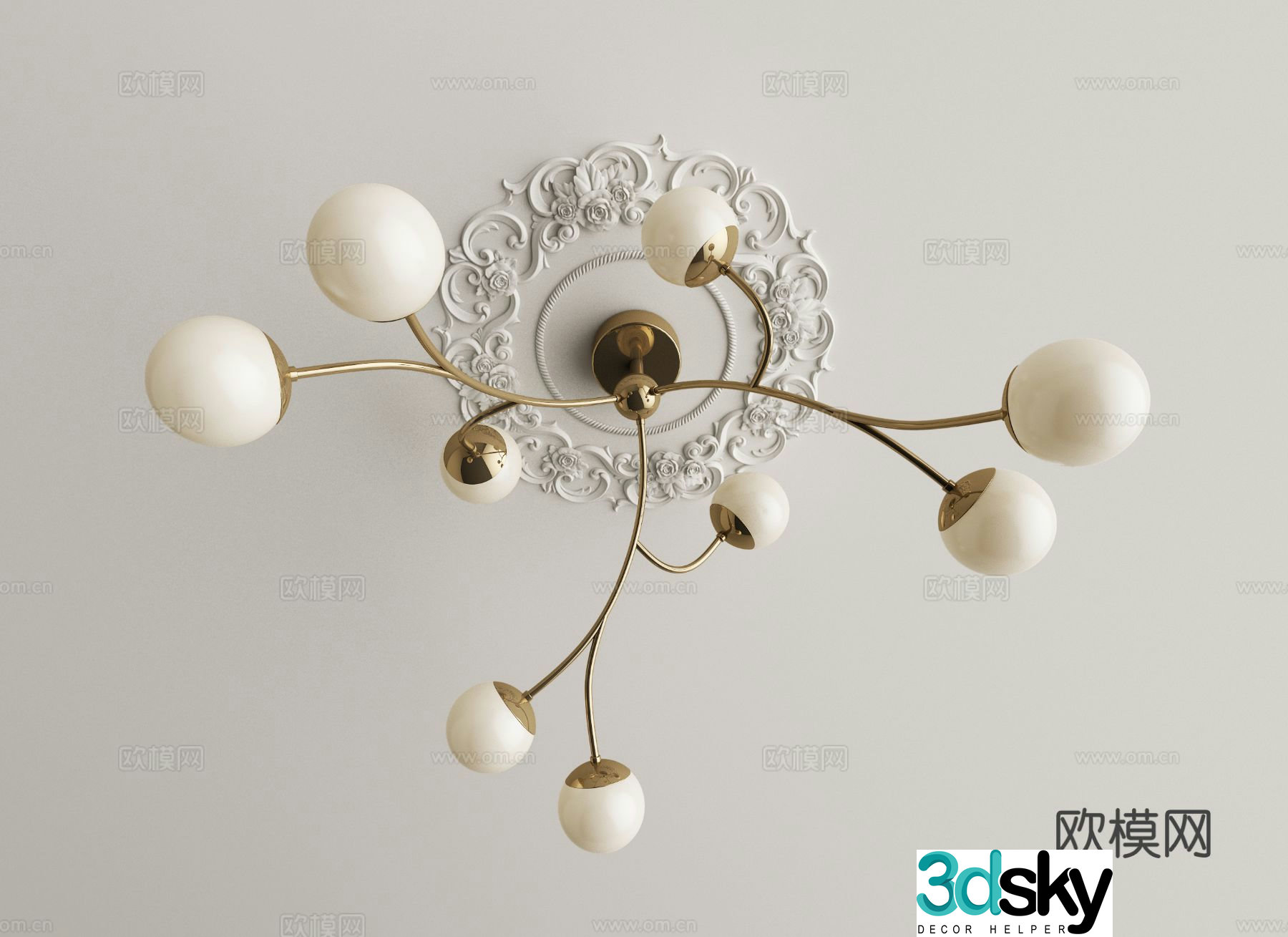 French chandelier art chandelier hall chandelier 3d model