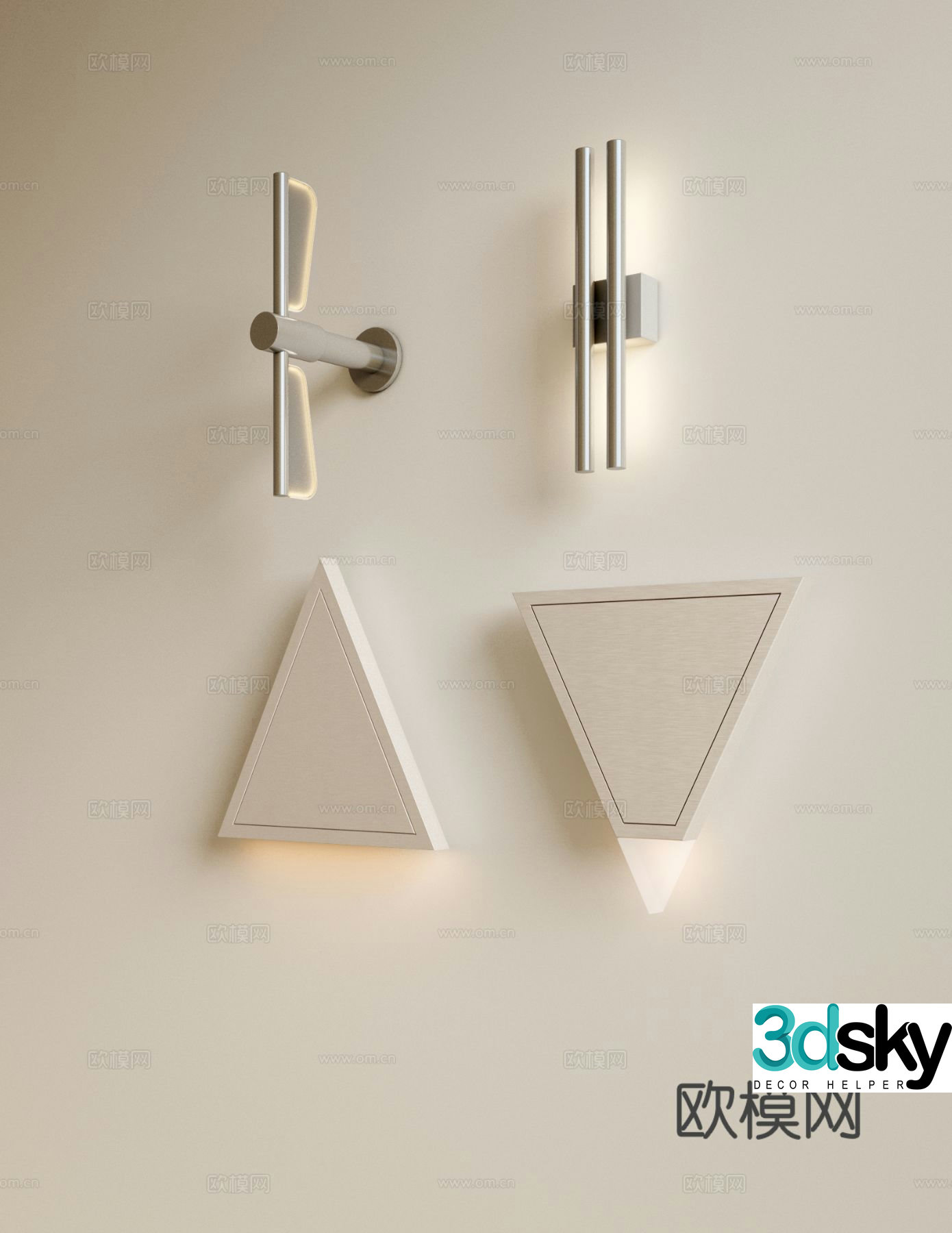 Cream style wall lamp 3d model