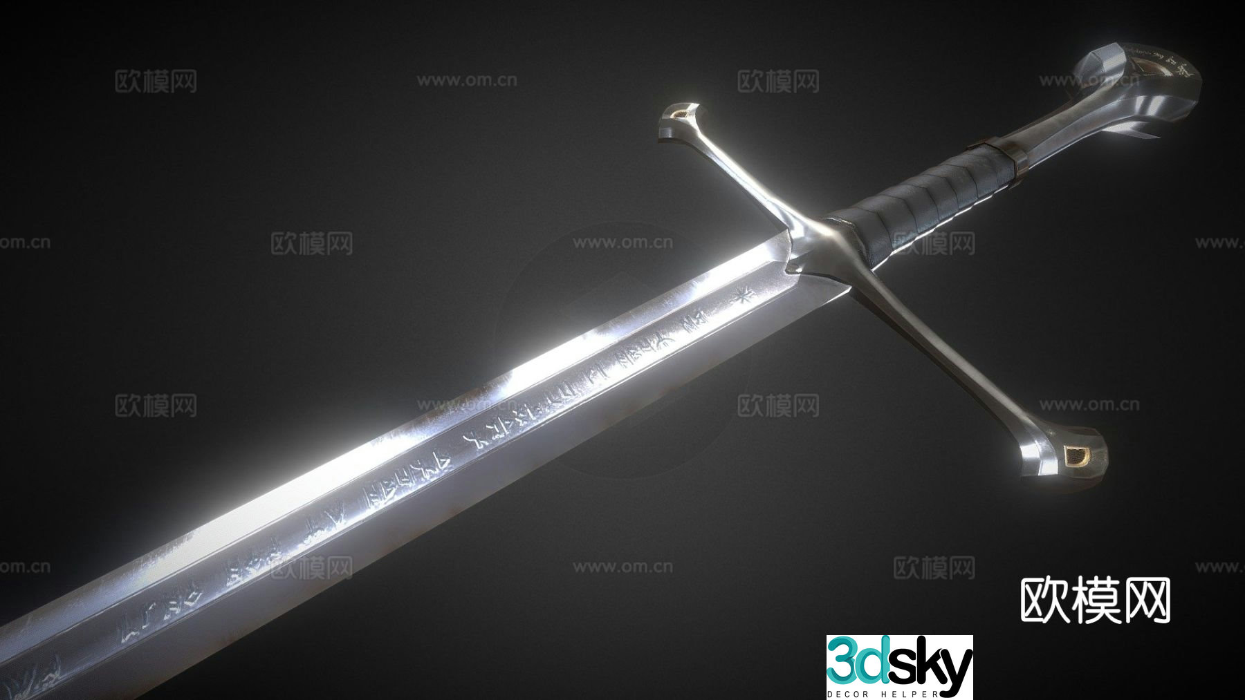 Textured sword 3d model