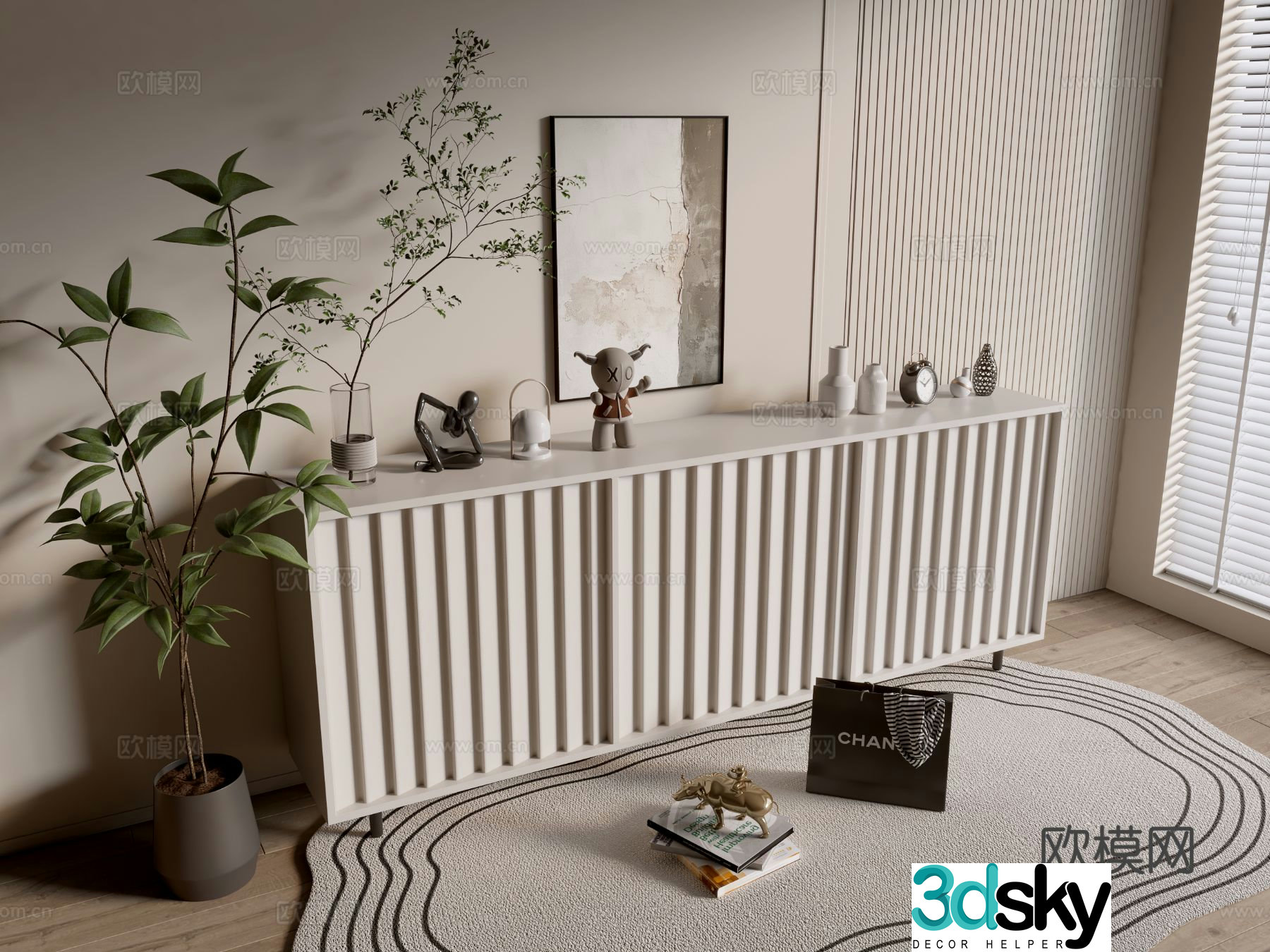 Modern entryway cabinet 3d model