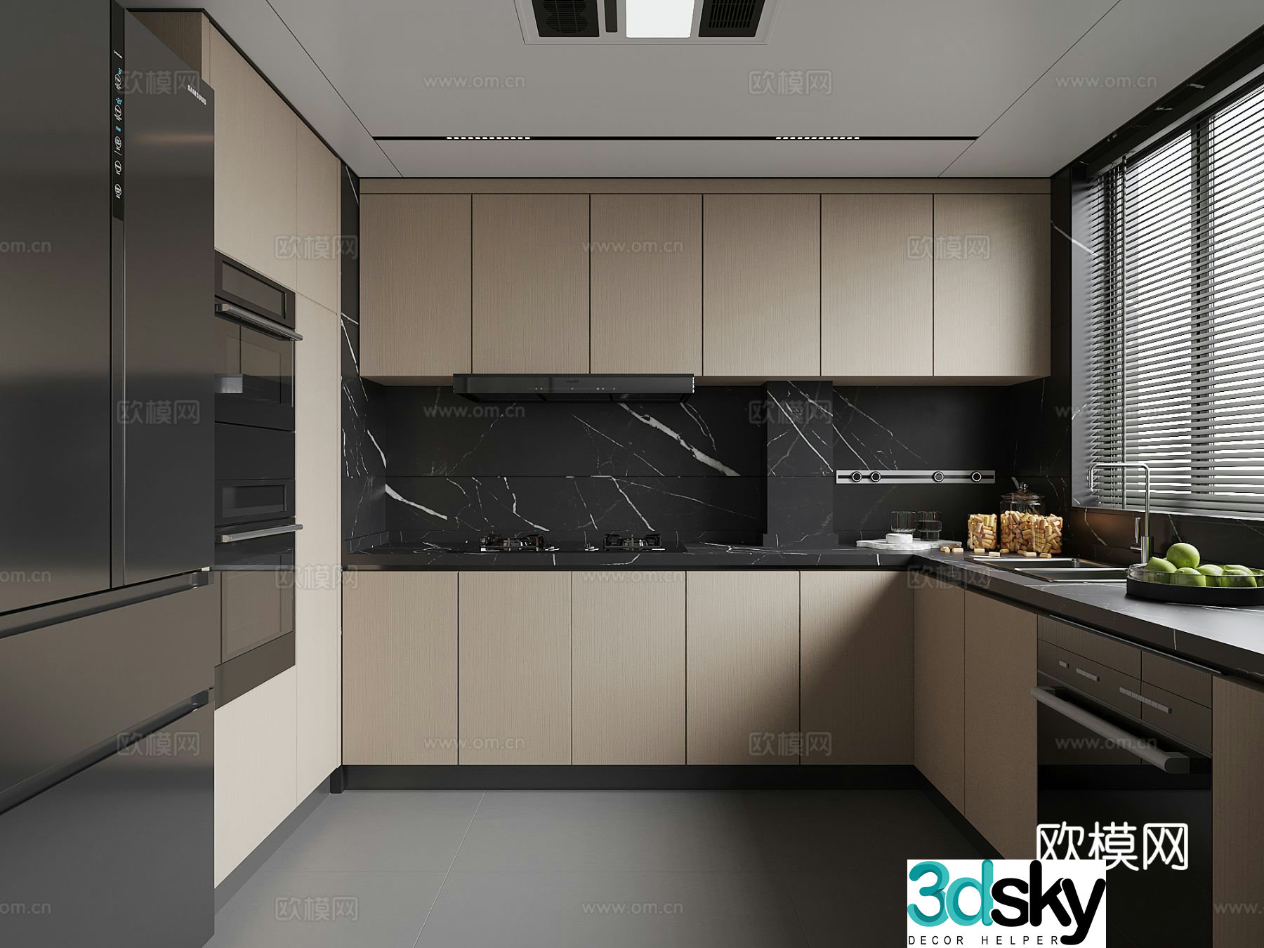 modern kitchen cabinet 3d model