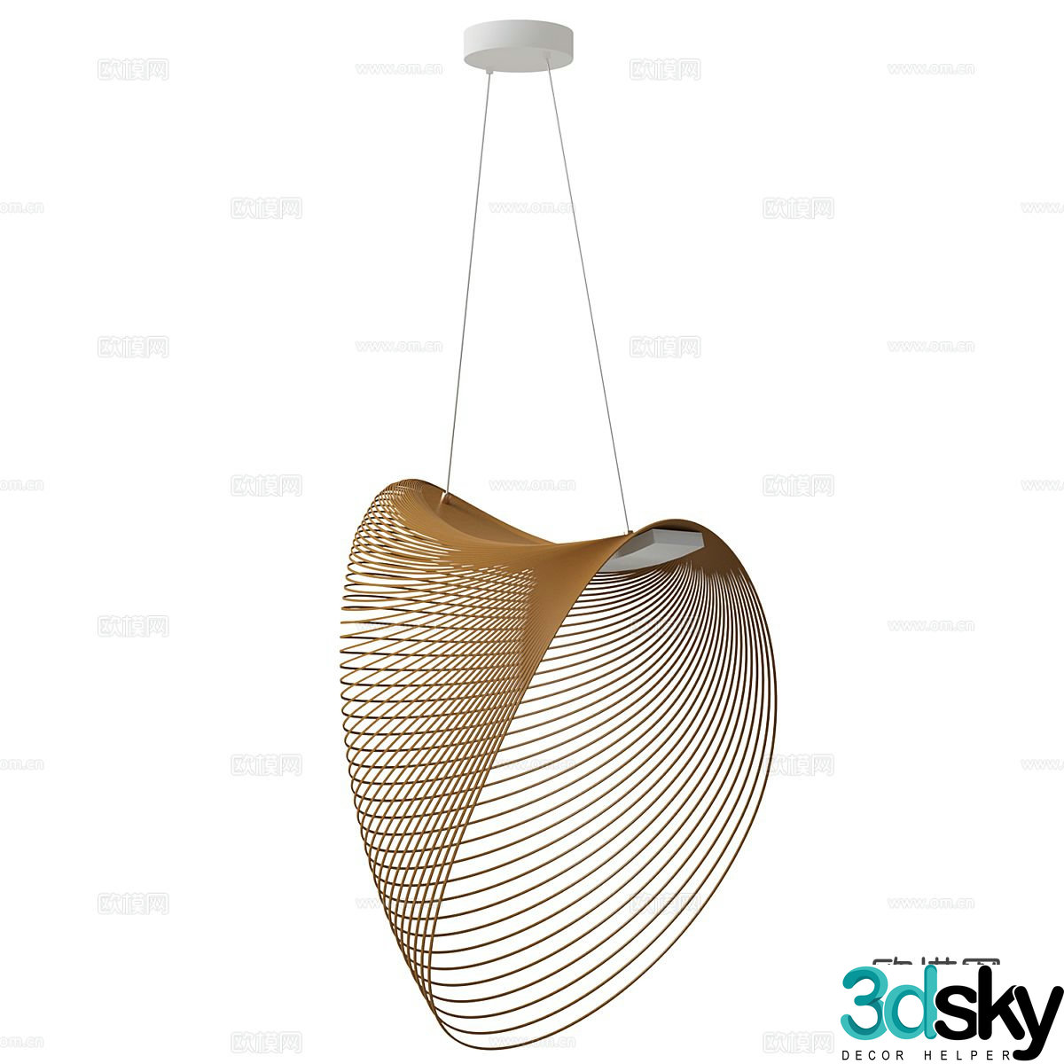 Simple chandelier rattan chandelier 3d model