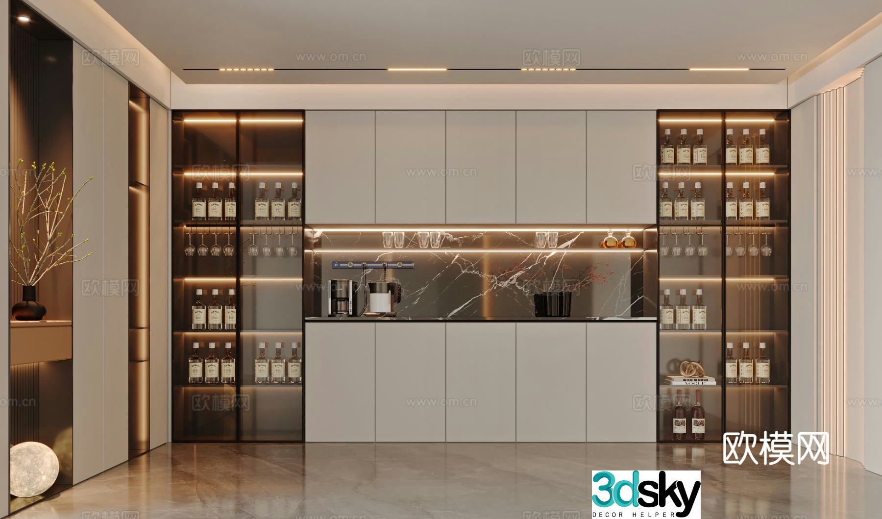 Modern wine cabinet 3d model