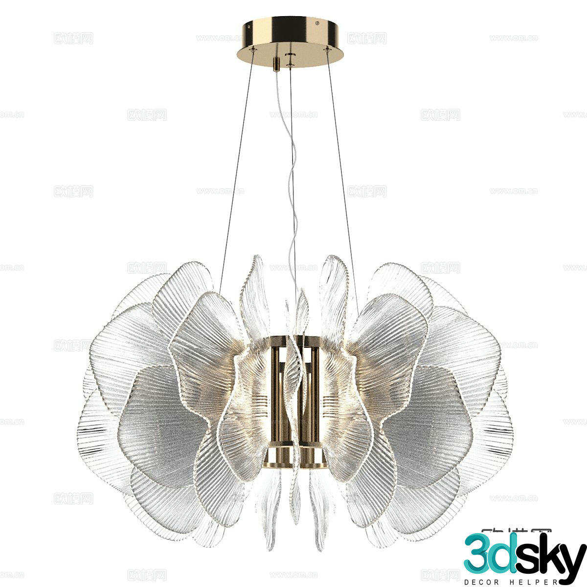 Light luxury chandelier art chandelier 3d model