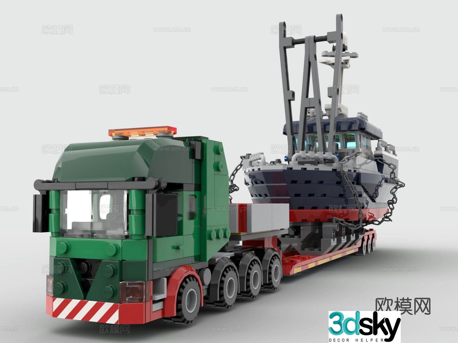 Lego LEGO toys building blocks truck container truck tow truck 3d model