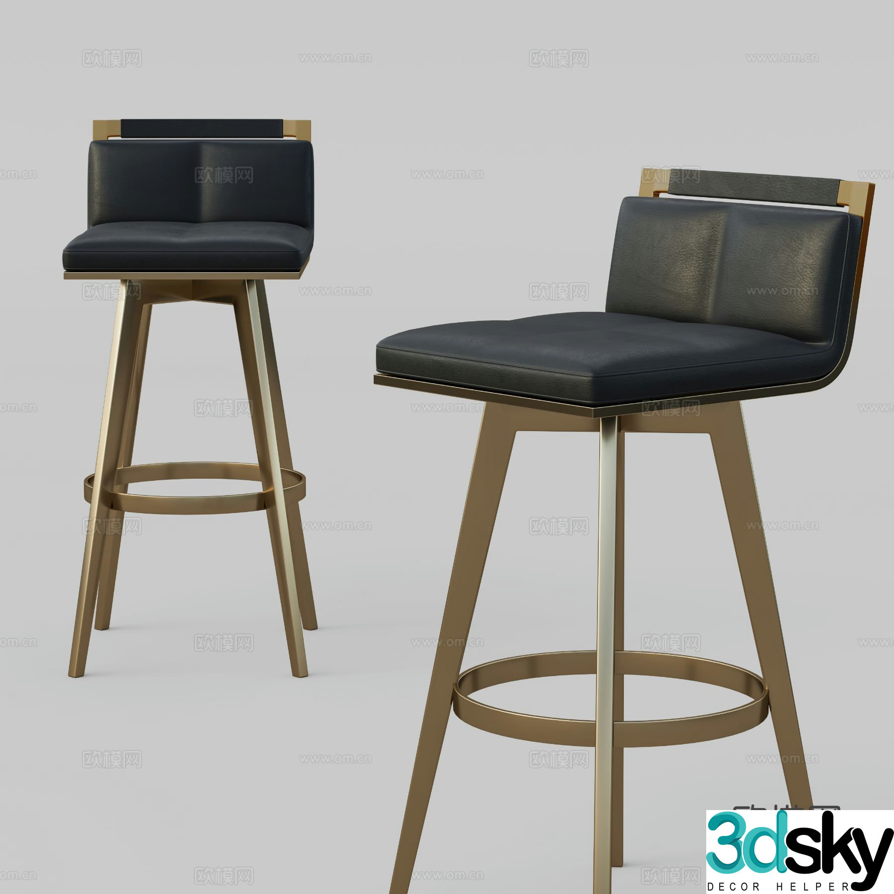 Modern bar stool bar stool high stool 3d model
