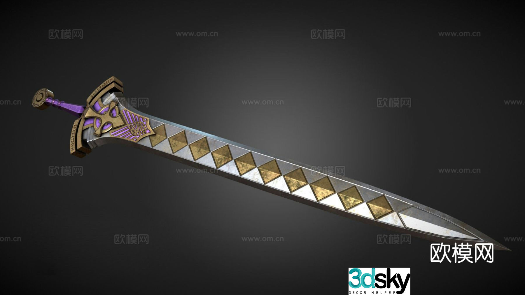 Sword of the King, Long Sword, Science Fiction Sword 3D Model