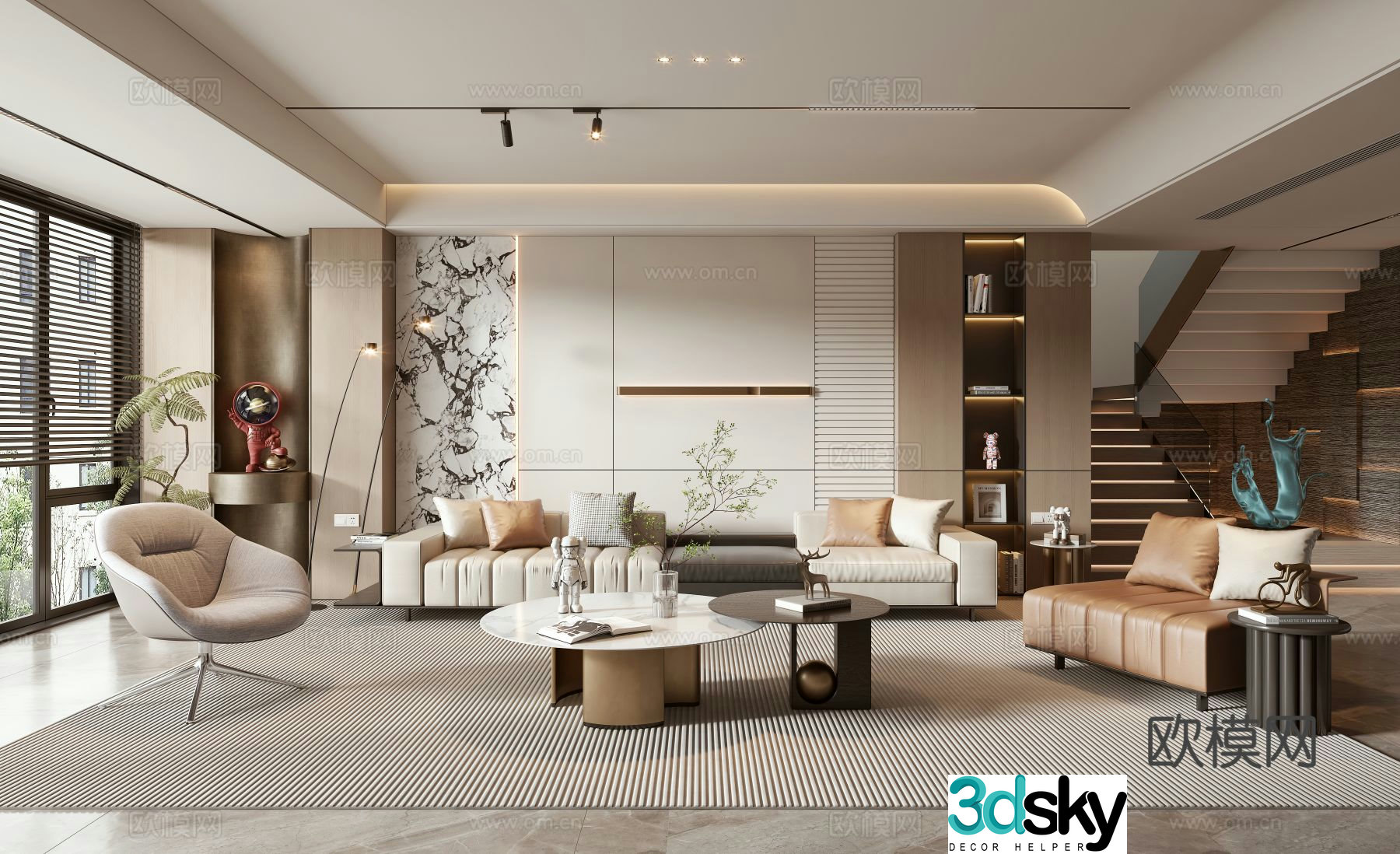 Modern living room 3d model