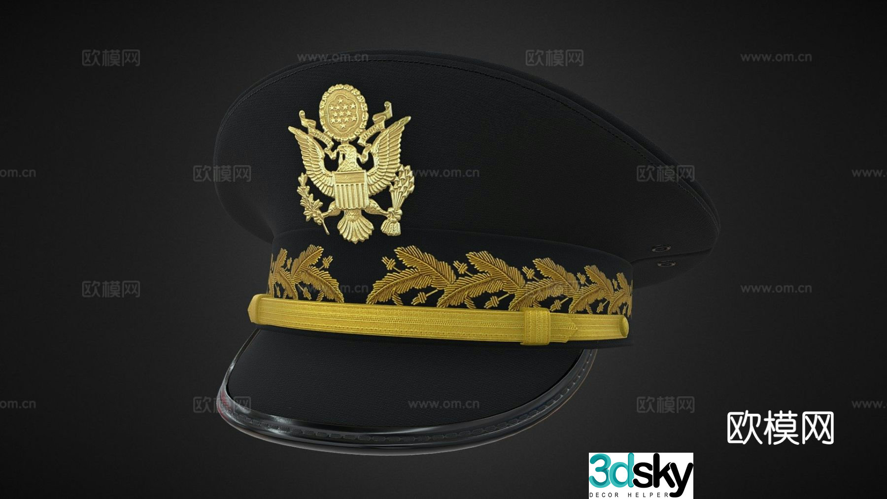 Military general hat 3d model