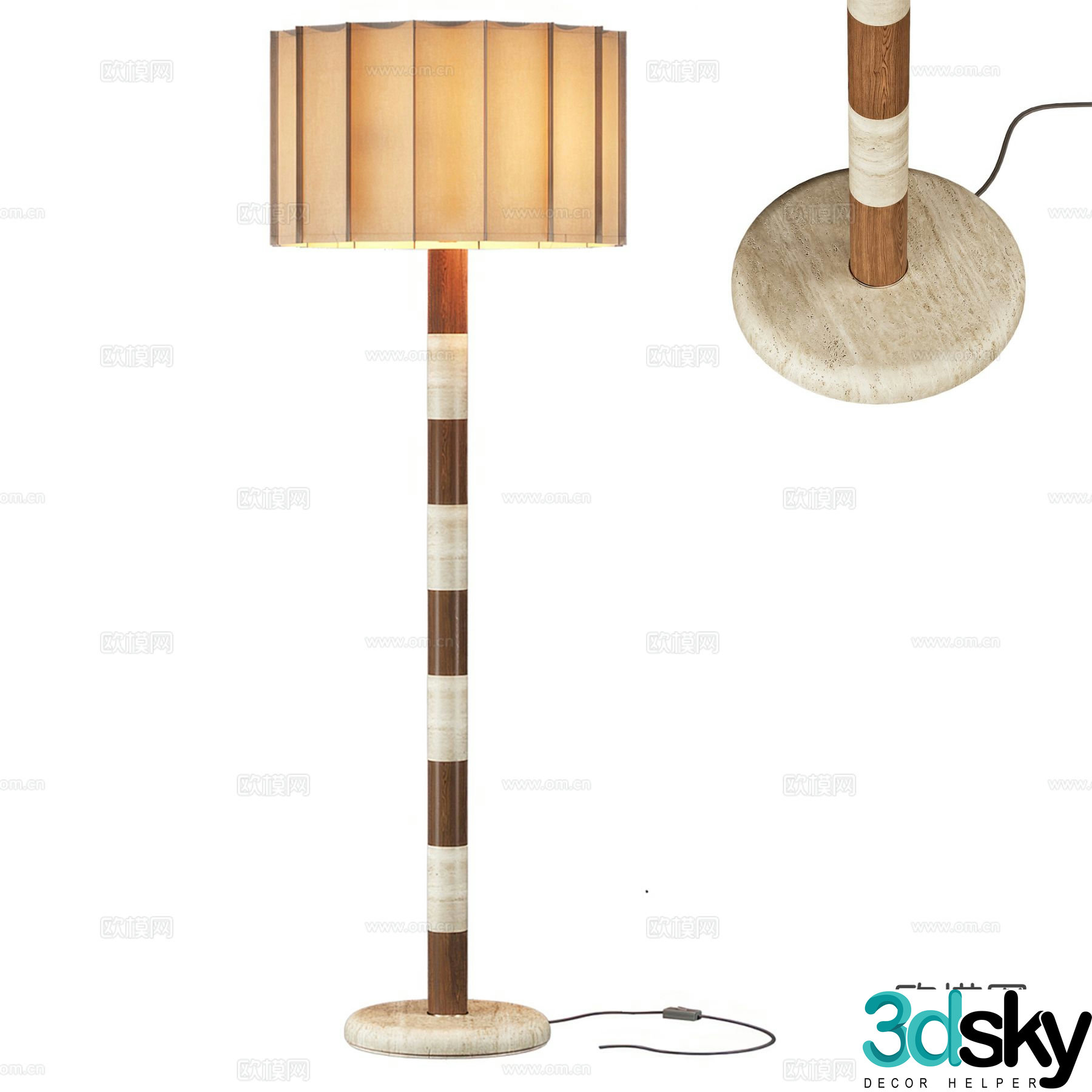 Wabi-sabi floor lamp 3d model