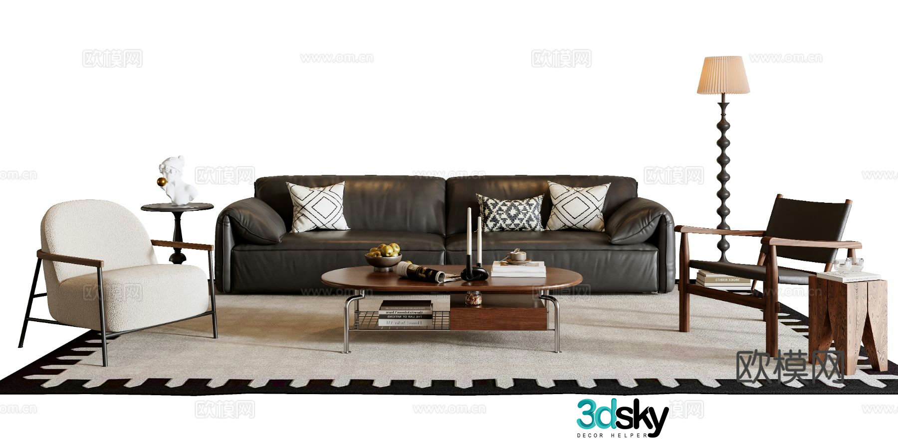Medieval style modular sofa 3D model