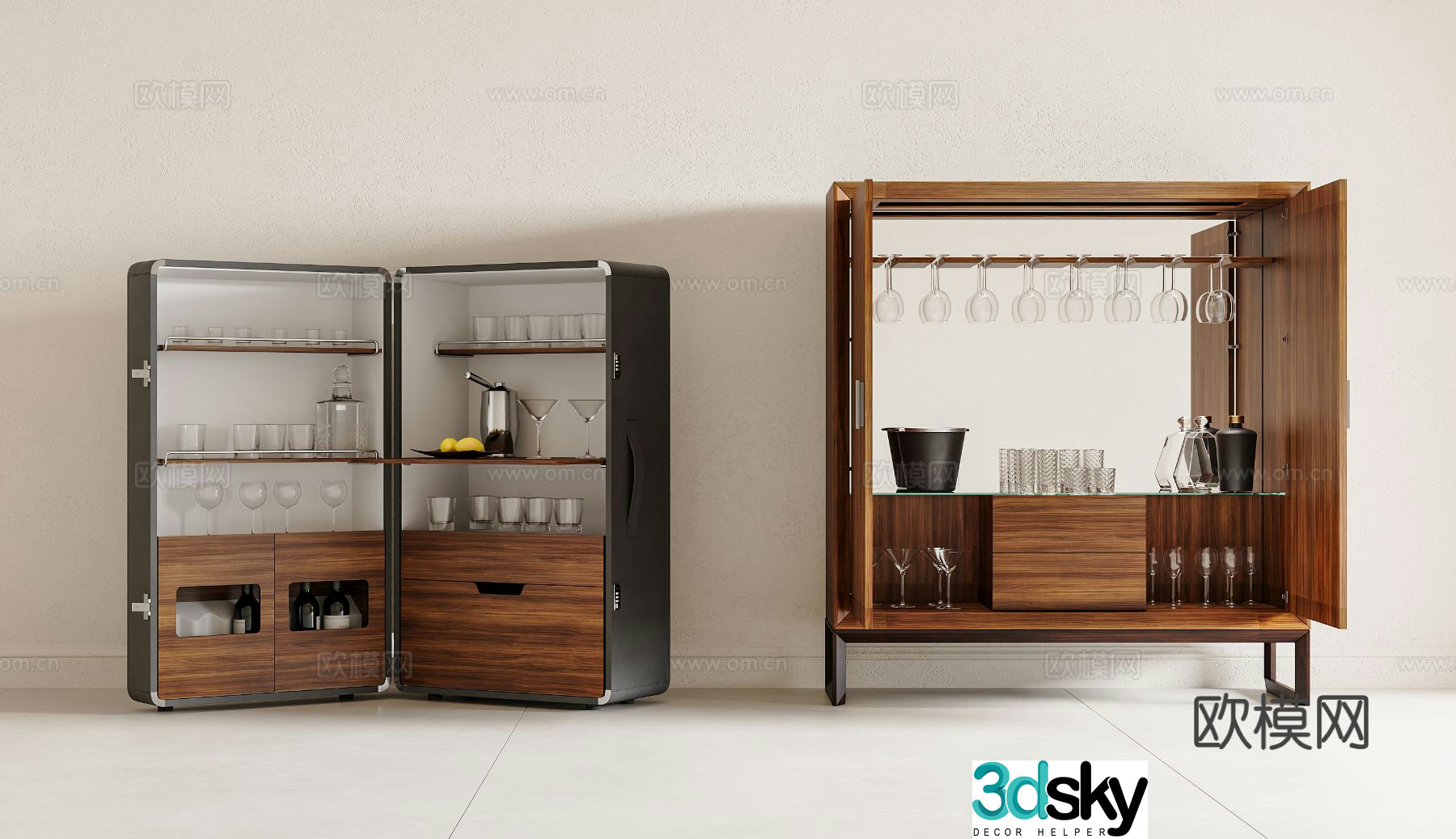 Medieval style wine cabinet finished wine cabinet 3d model