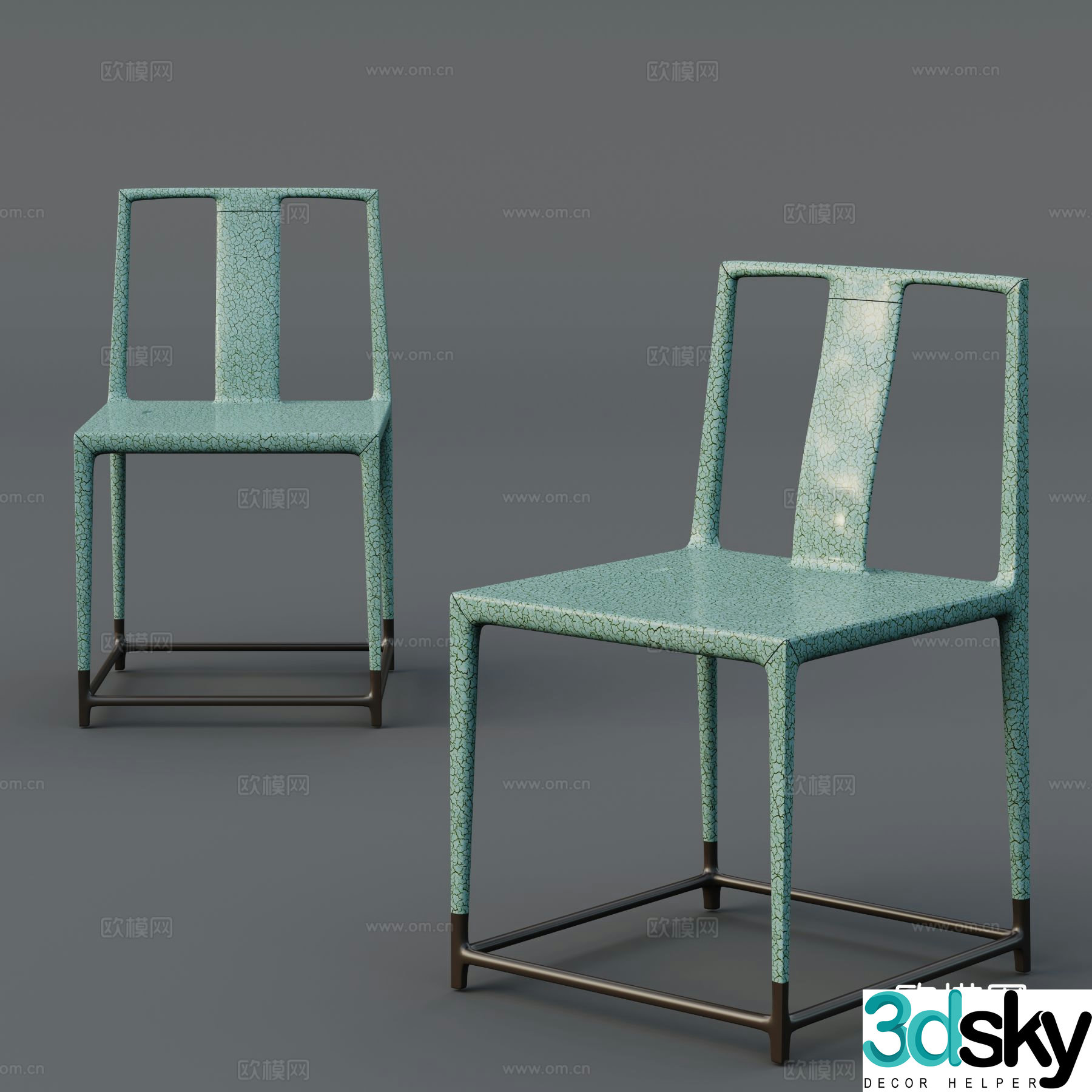 Chinese style chair dining chair 3d model