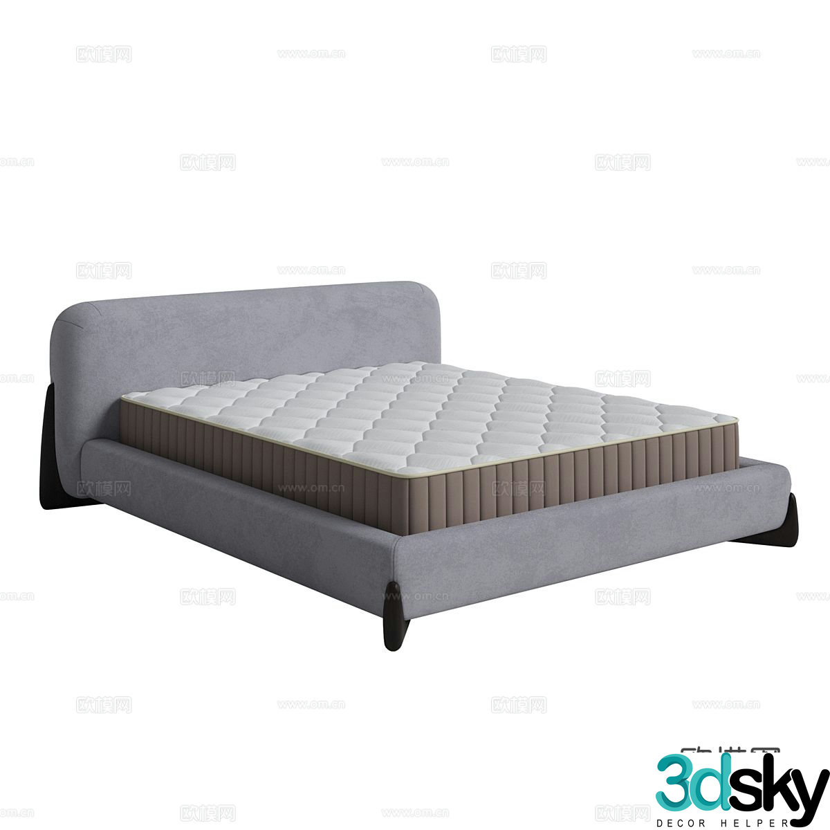 Nordic double bed 3d model