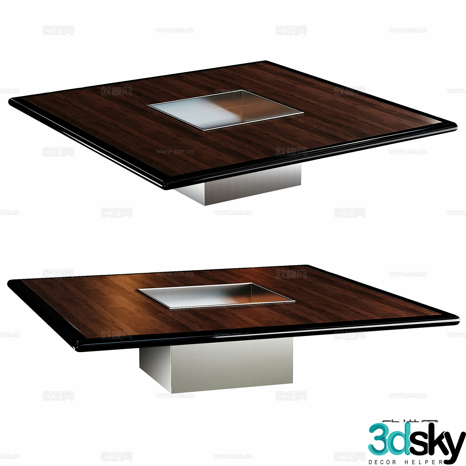 Italian coffee table square coffee table 3d model