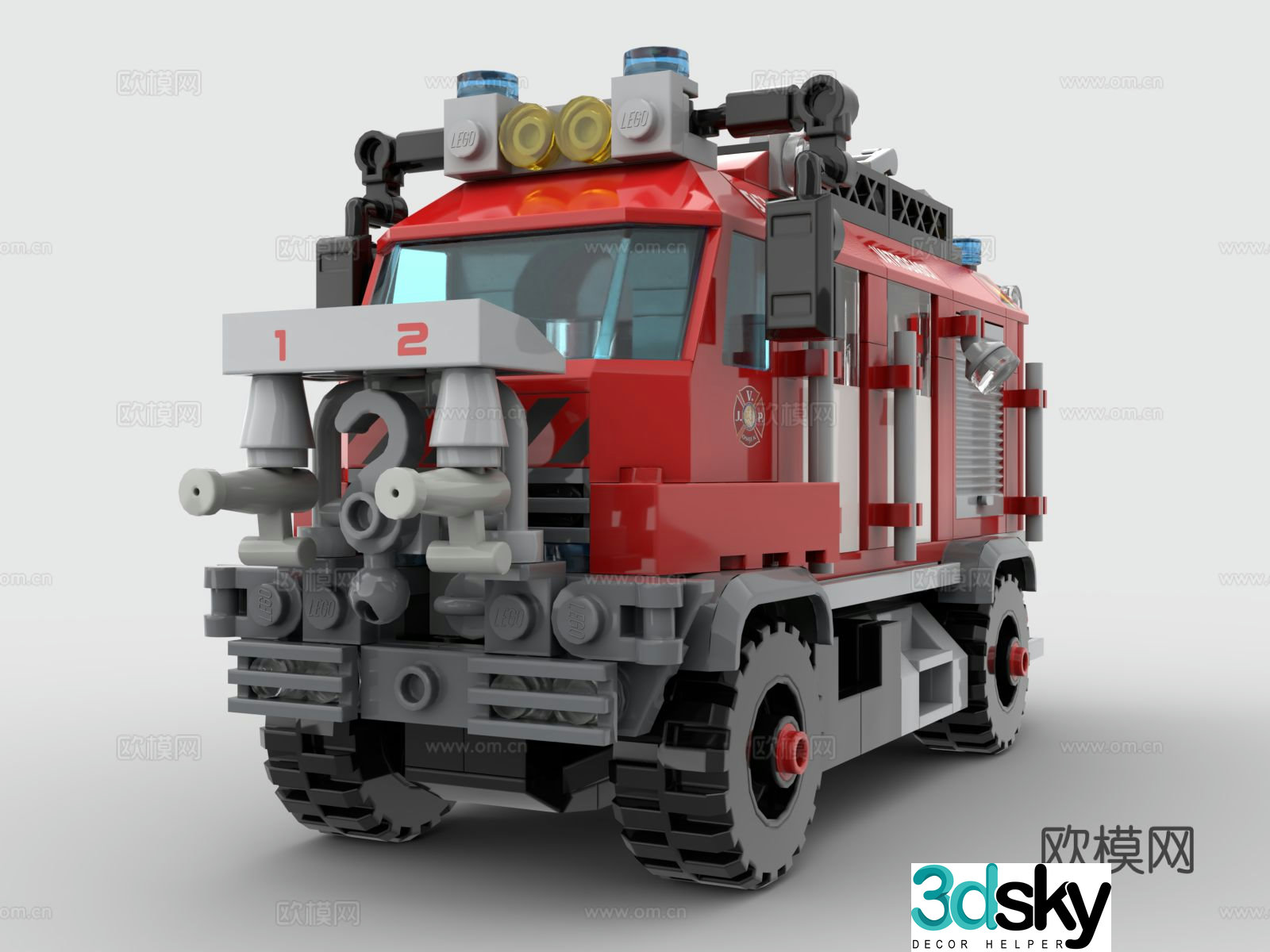 LEGO LEGO toys building blocks fire truck 3d model