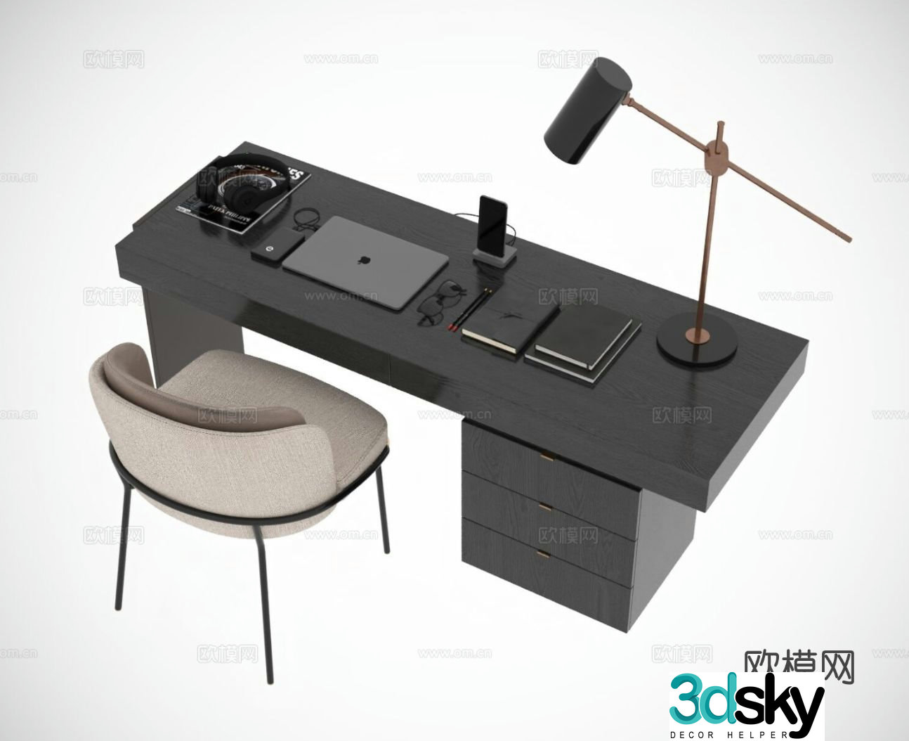 Modern desk 3d model