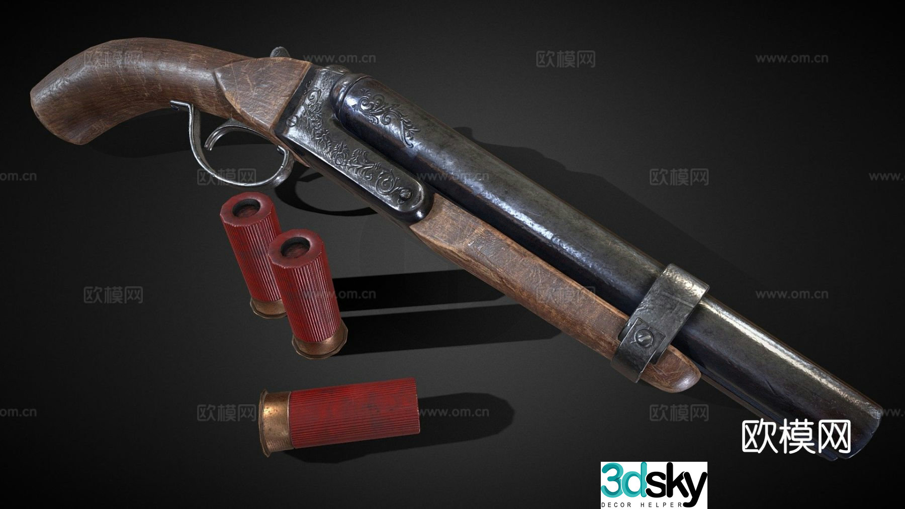 short barrel shotgun gun firearm ordnance 3d model