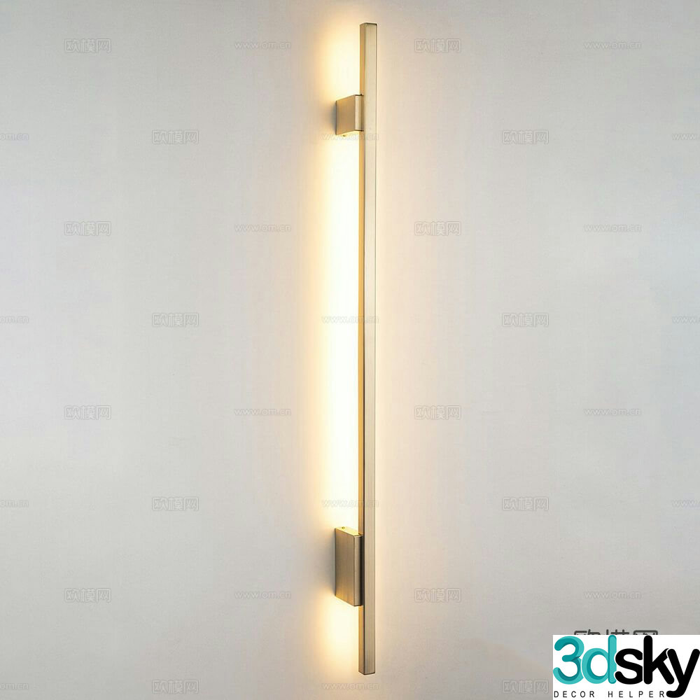 Modern minimalist wall light strip wall light 3d model