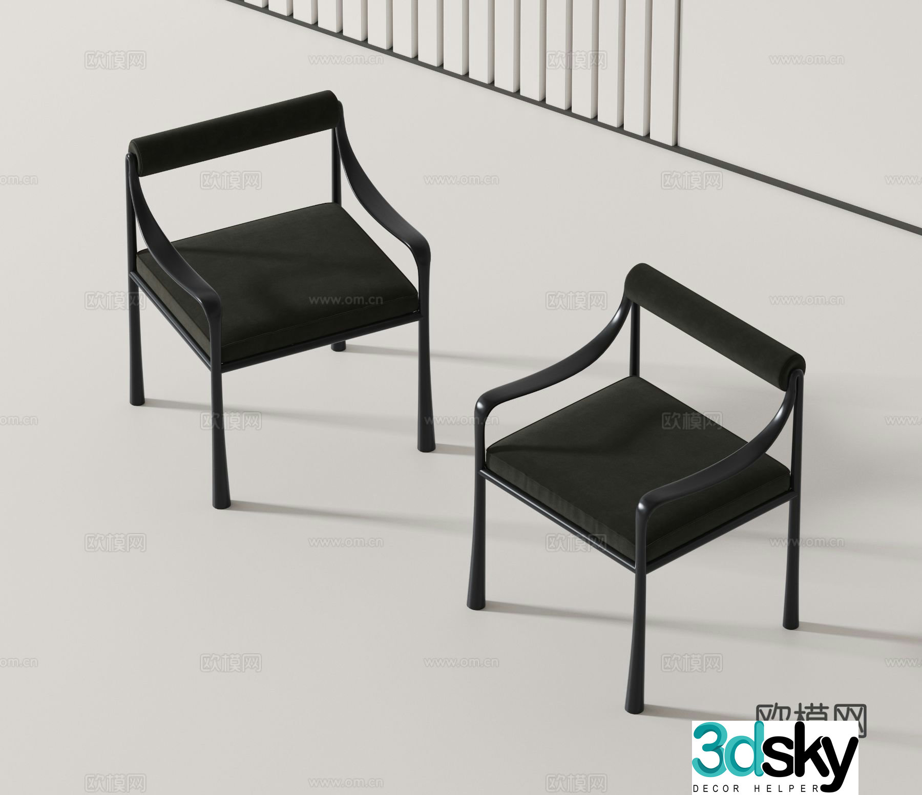 Modern chair dining chair 3d model