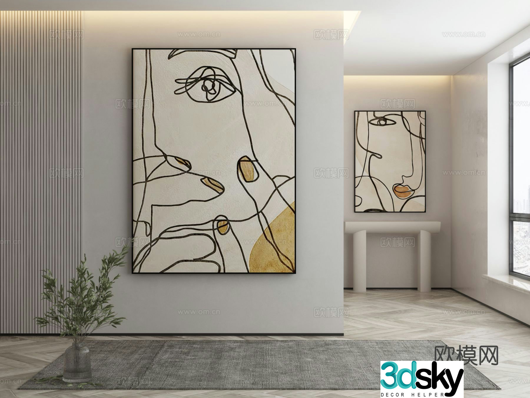 Decorative painting simple painting hanging painting 3d model