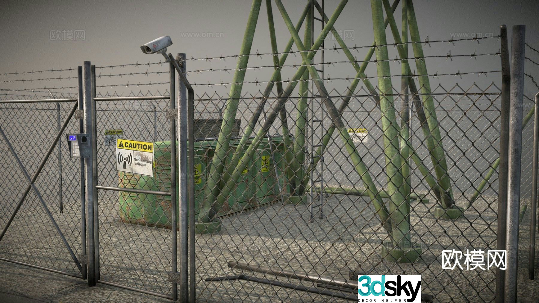 Radio communication tower 3d model