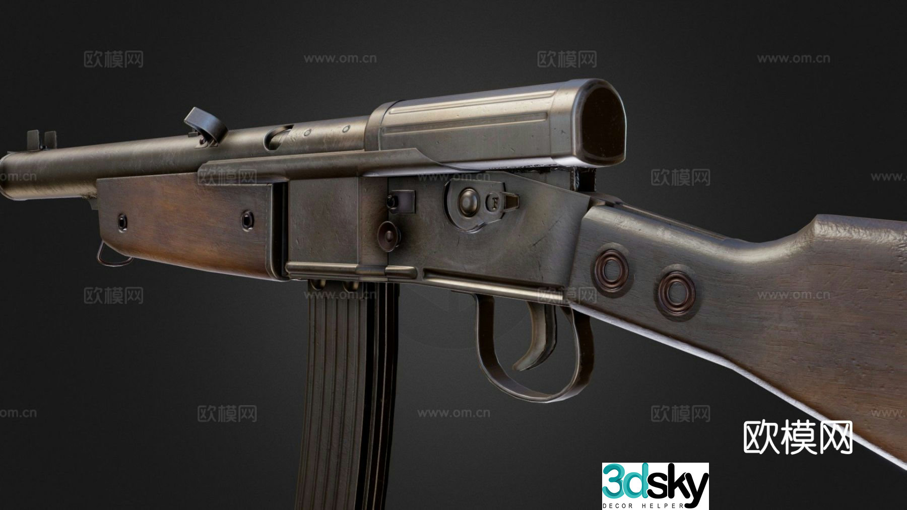carbine firearm firearm 3d model