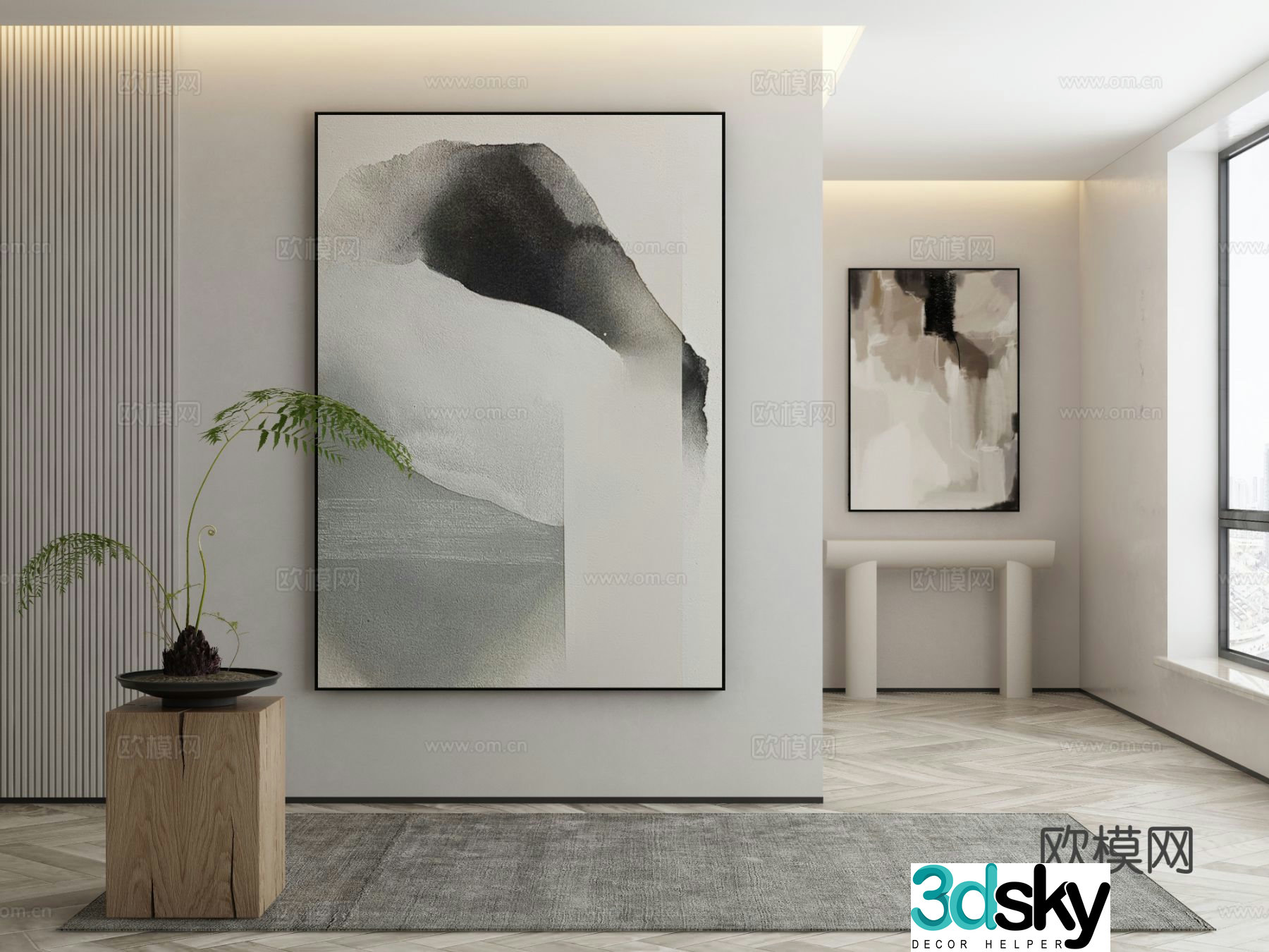 Modern decorative painting abstract painting 3d model