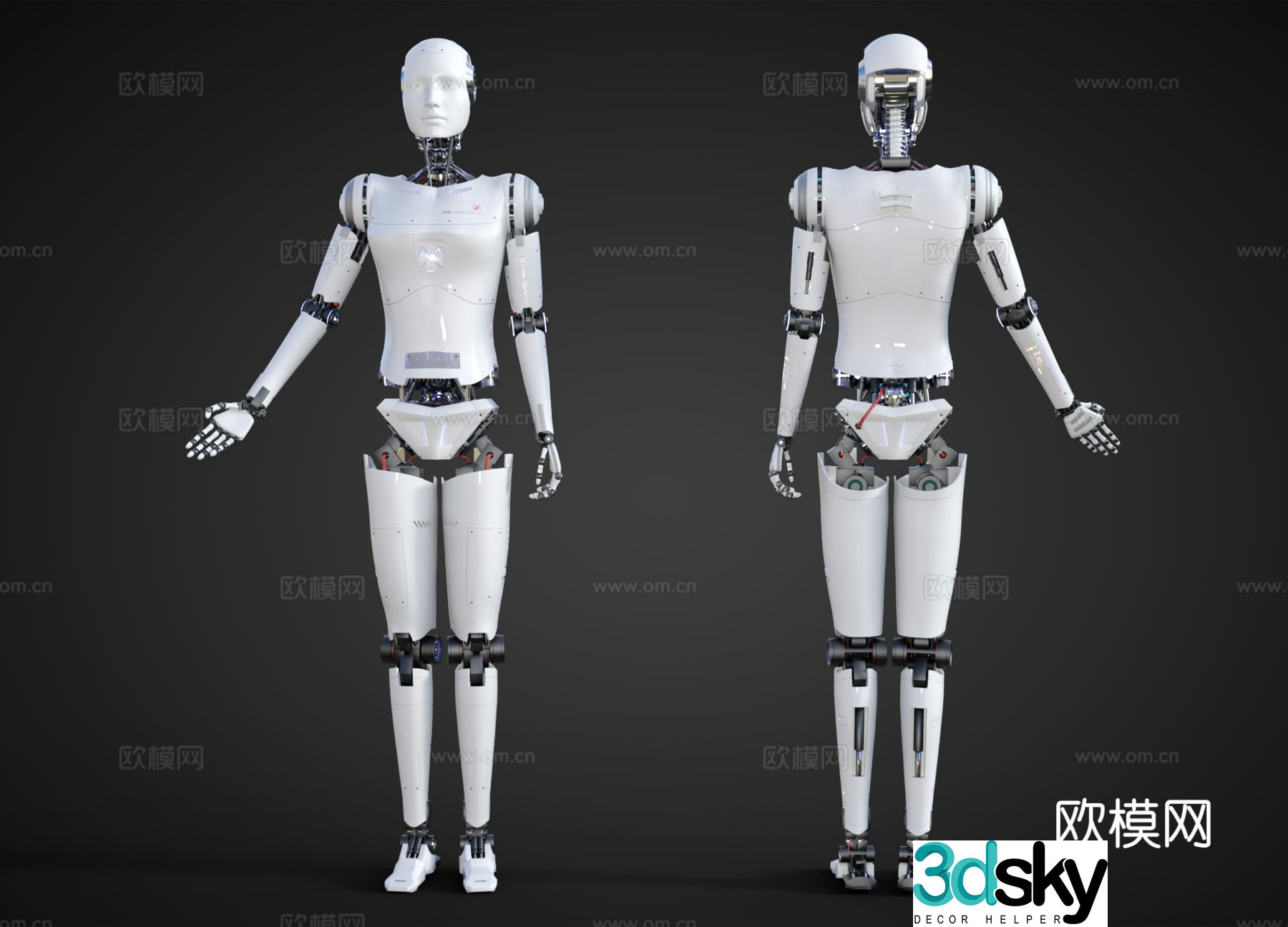 Intelligent robot, technological robot, virtual character, explanation robot 3D model