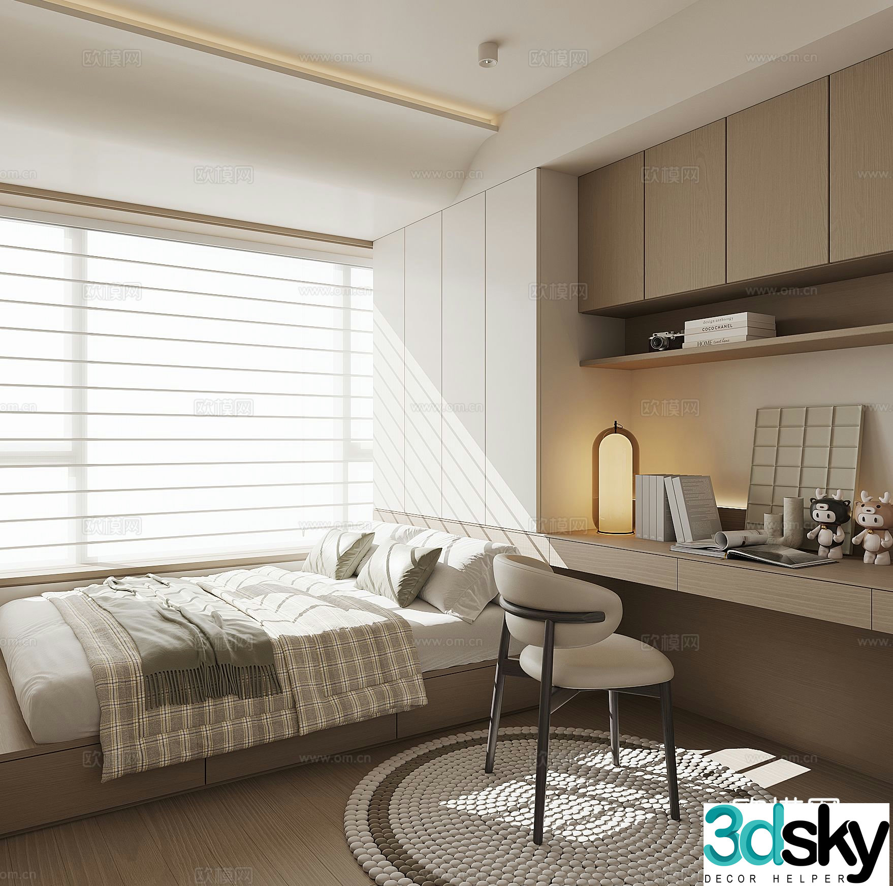 Modern tatami bedroom 3d model