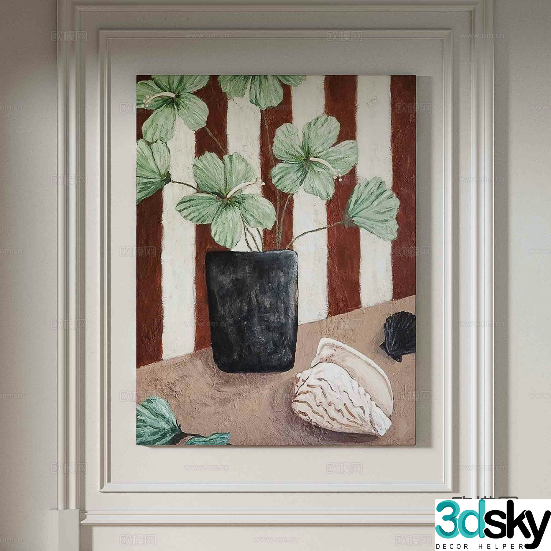 Simple European texture painting decorative painting 3d model