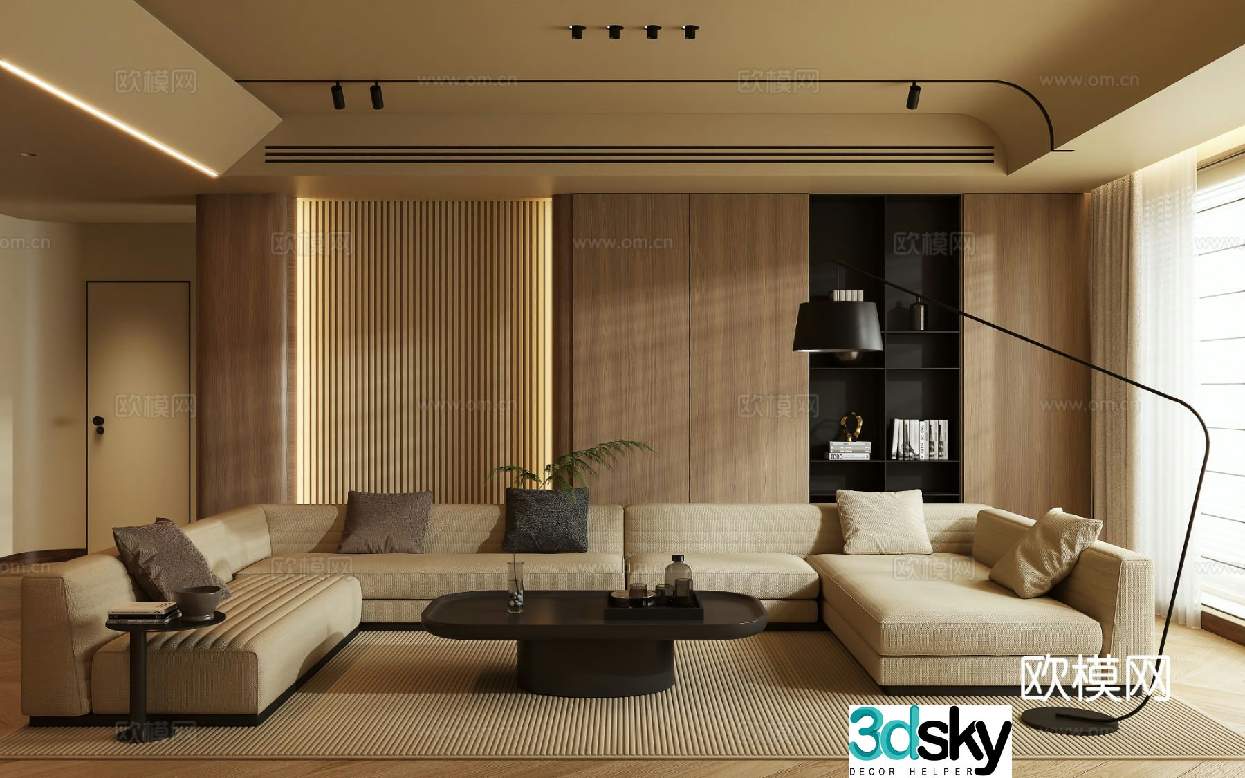 Wabi-sabi living room 3d model