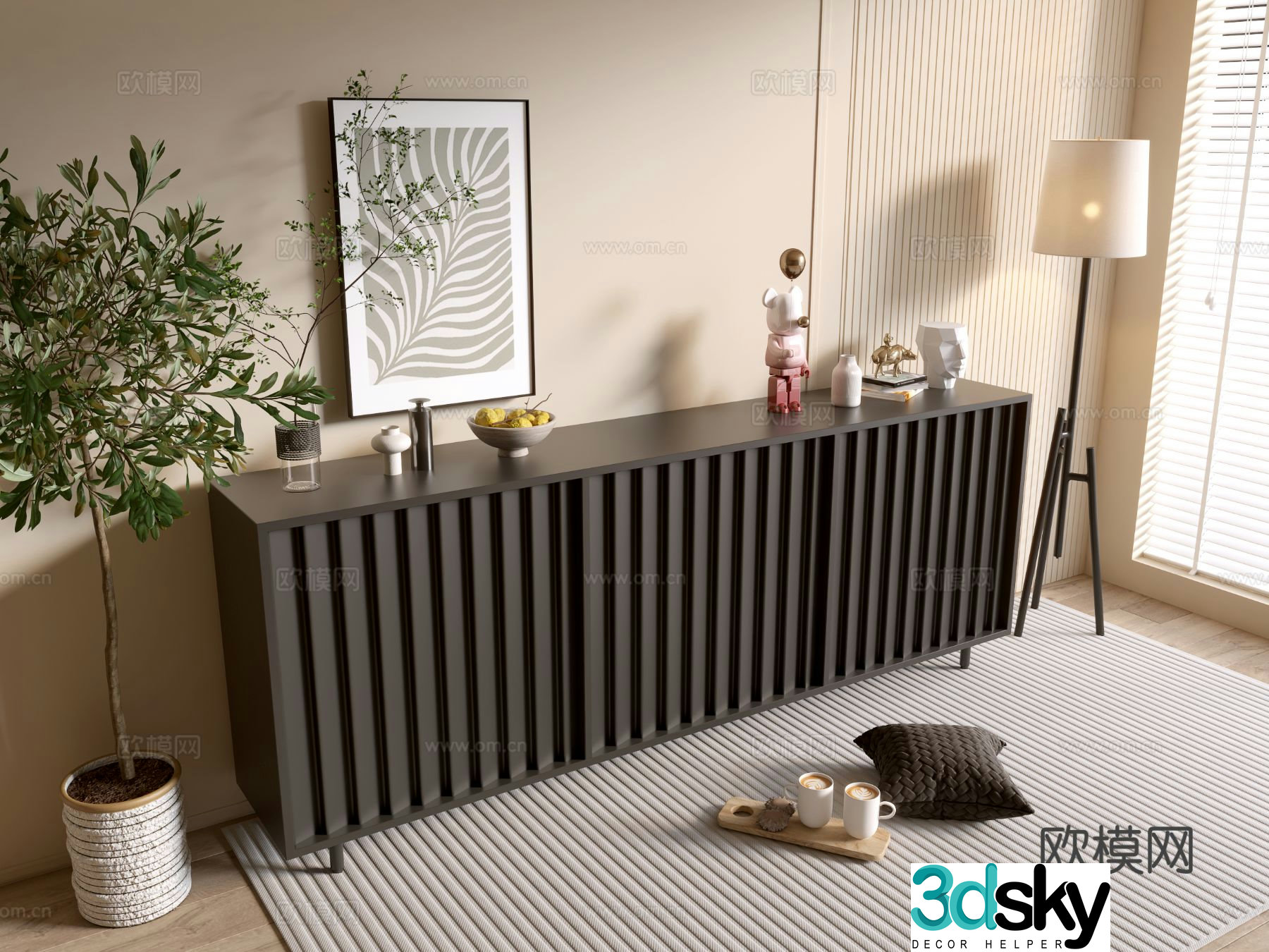 Modern entryway cabinet 3d model
