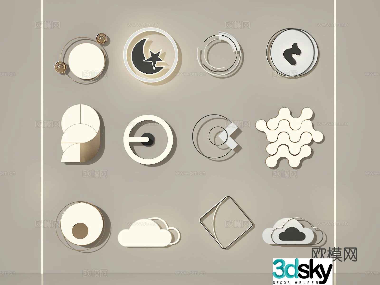 Modern round ceiling lamp 3d model