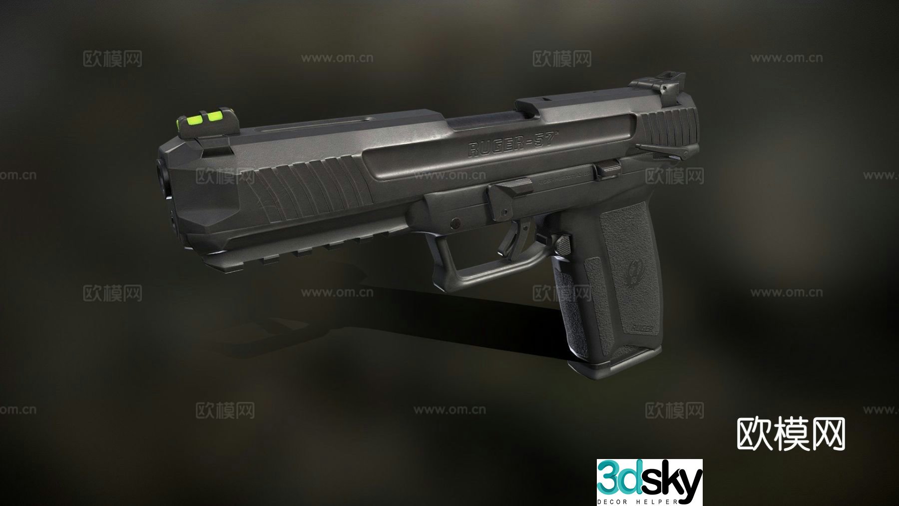 Ruger 57 pistol firearm firearm 3d model