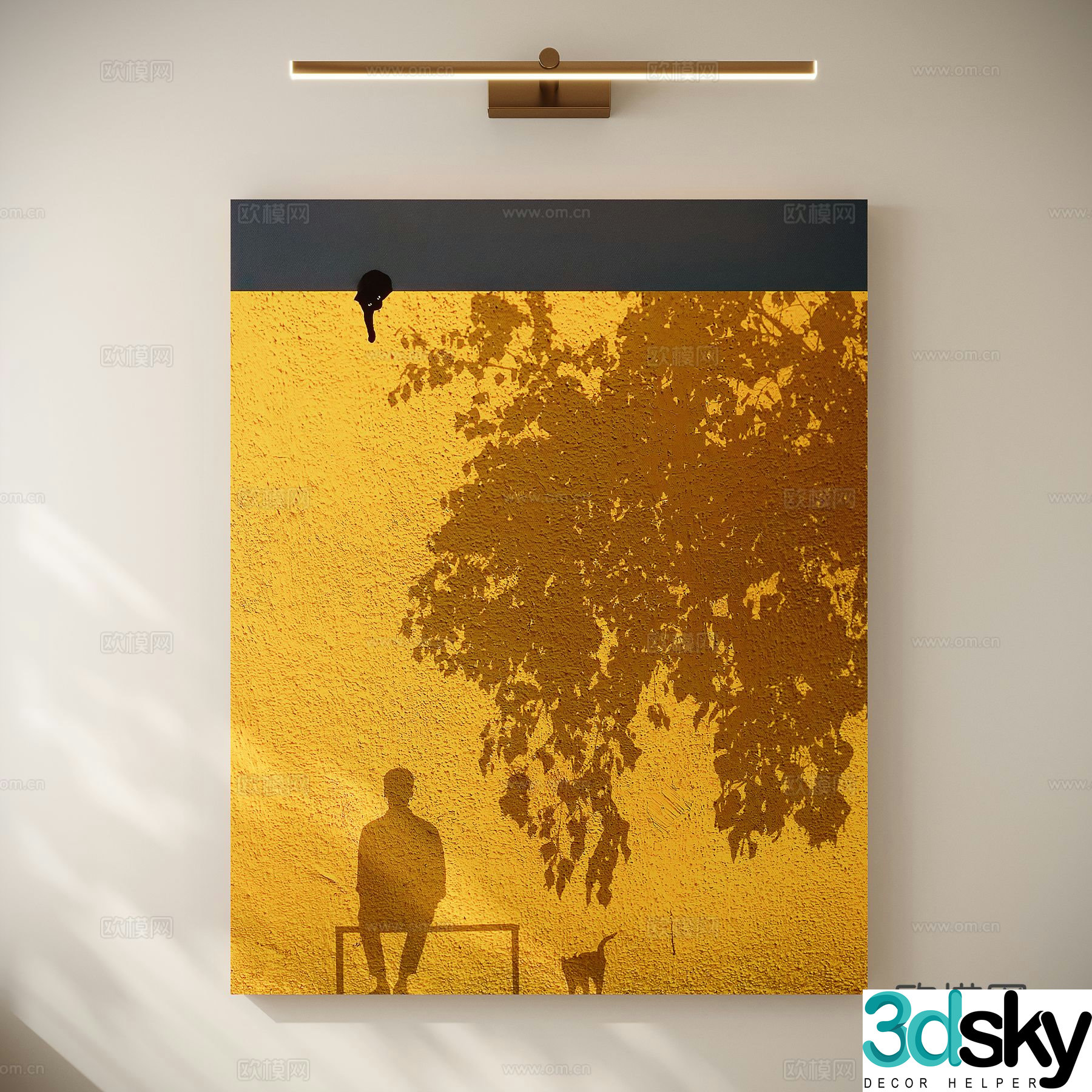 Modern art painting decorative painting 3d model