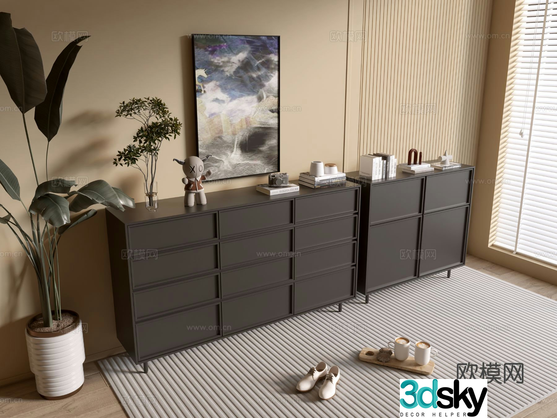 Modern entryway cabinet 3d model