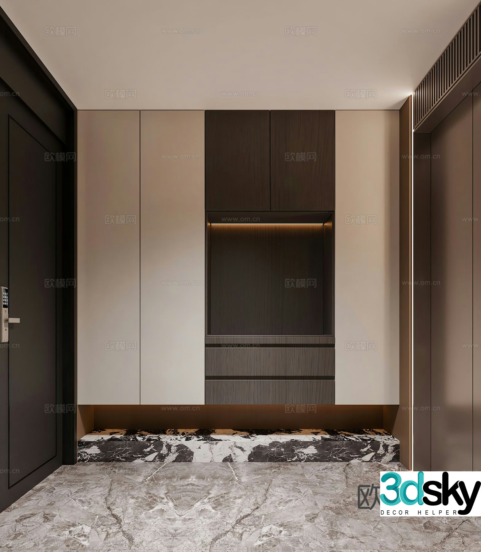 Entrance shoe cabinet Partition shoe cabinet G3443d model